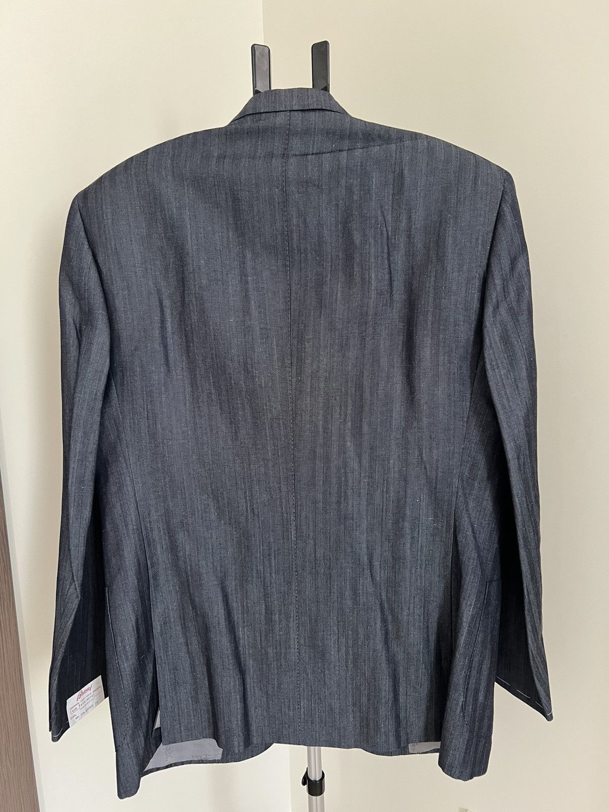 Barneys New York × Brioni Brioni Size 42R US / 52R IT Navy Pinstripe Linen Wool Blazer Size 42R - 4 Thumbnail