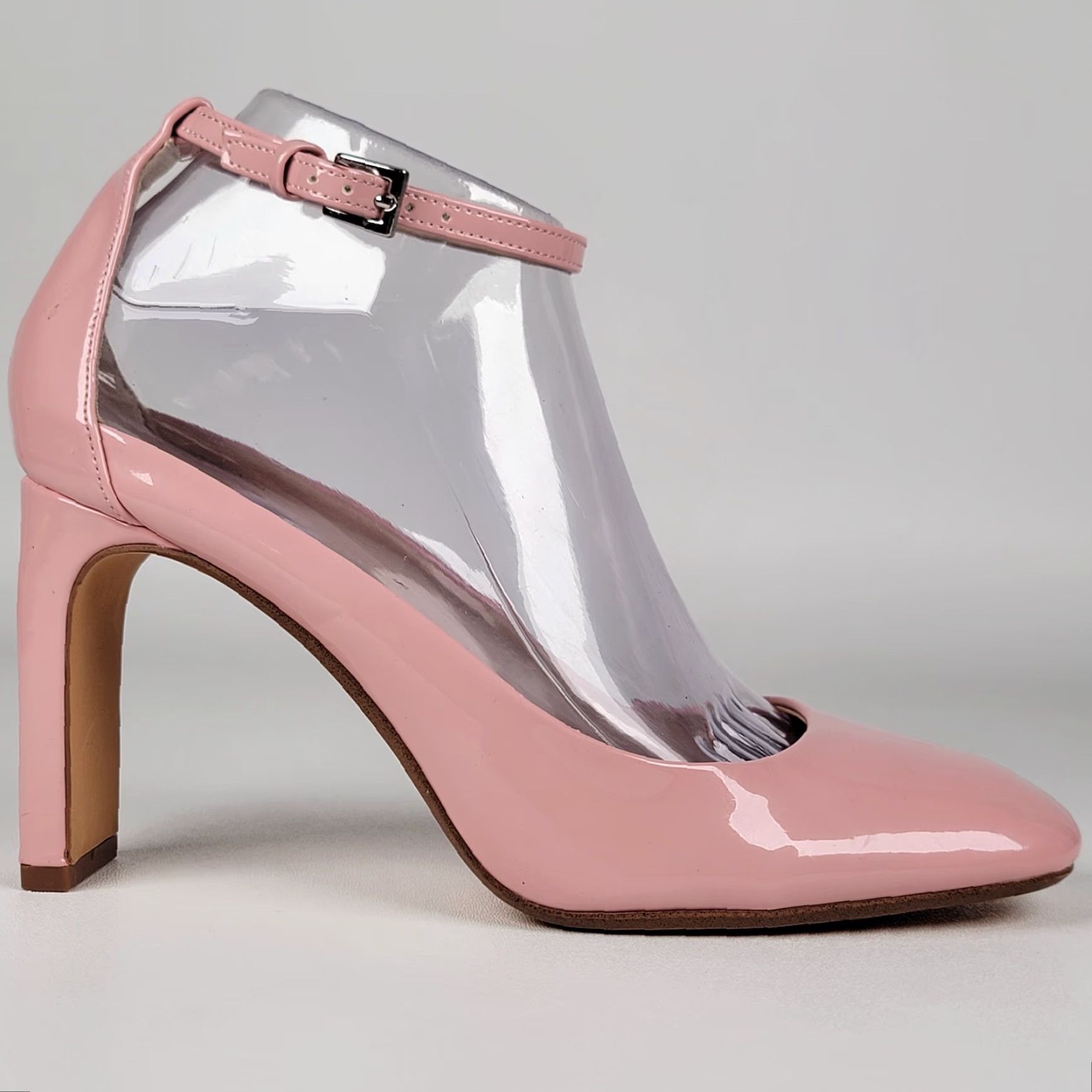 Bershka Bershka Women’s Blush Pink Strappy Heels Size 39/8.5 Sh o e Block Heel Patent Leather Party/Cocktail Womens Size US 9 / IT 39 - 4 Thumbnail