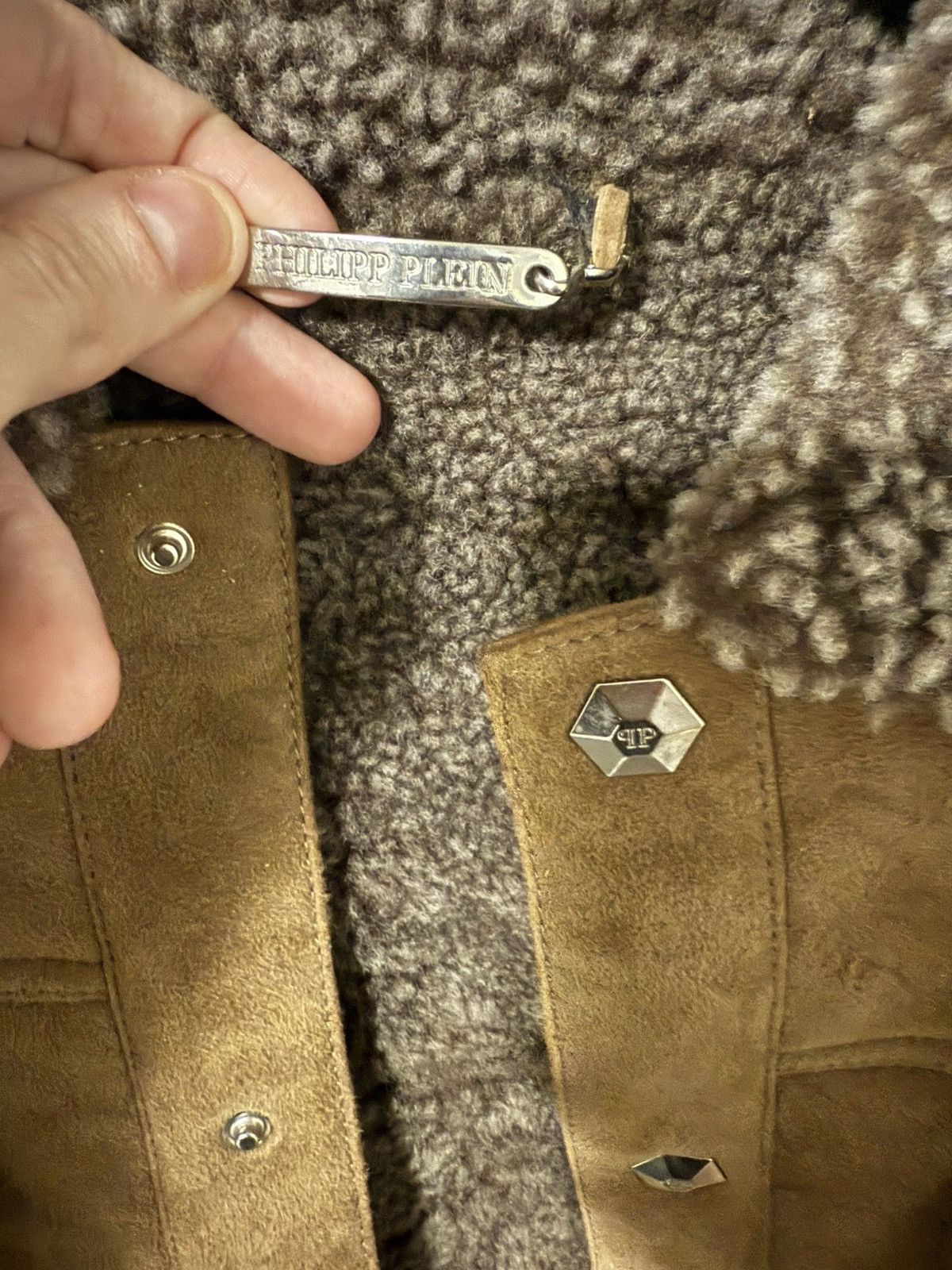 Philipp Plein Philipp Plein camel suede shearling jacket Size US XL / EU 56 / 4 - 5 Thumbnail