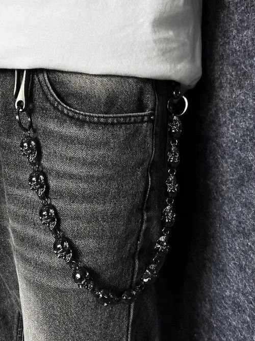 Jewelry Metal Big Skull Wallet Chain, Pants Chain Size ONE SIZE - 1 Thumbnail