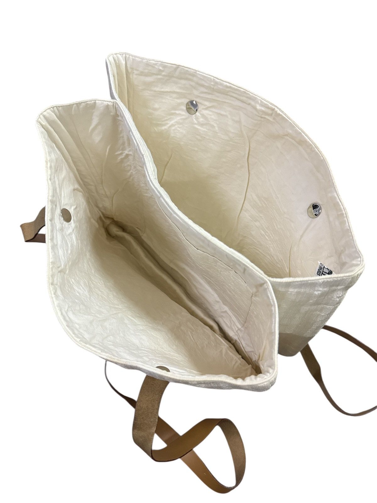 Hermes Hermès Ahmedabad white cotton with tan leather Size ONE SIZE - 3 Thumbnail