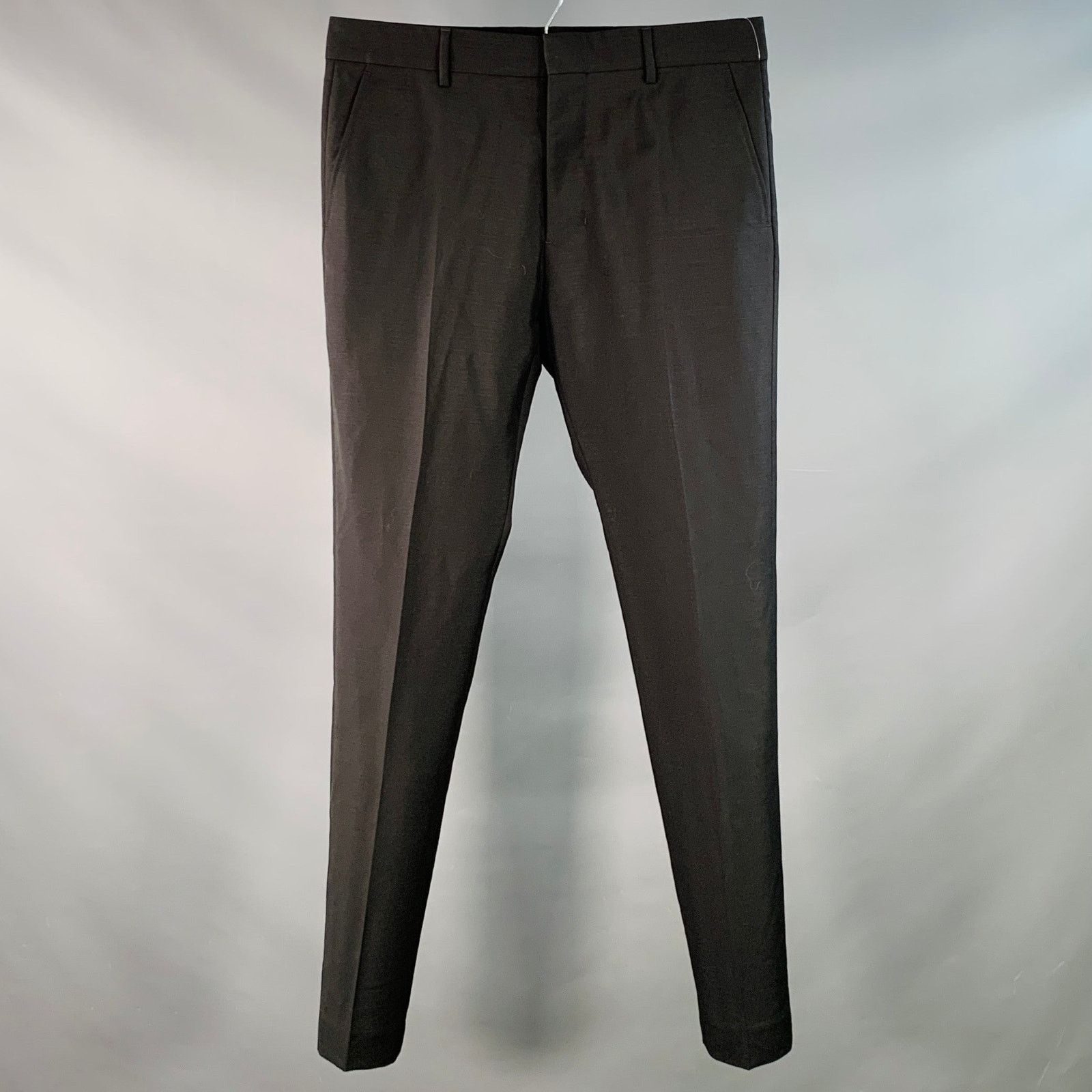 AMI Size 34 Black Mohair Virgin Wool Dress Pants Size US 34 / EU 50 - 1 Thumbnail