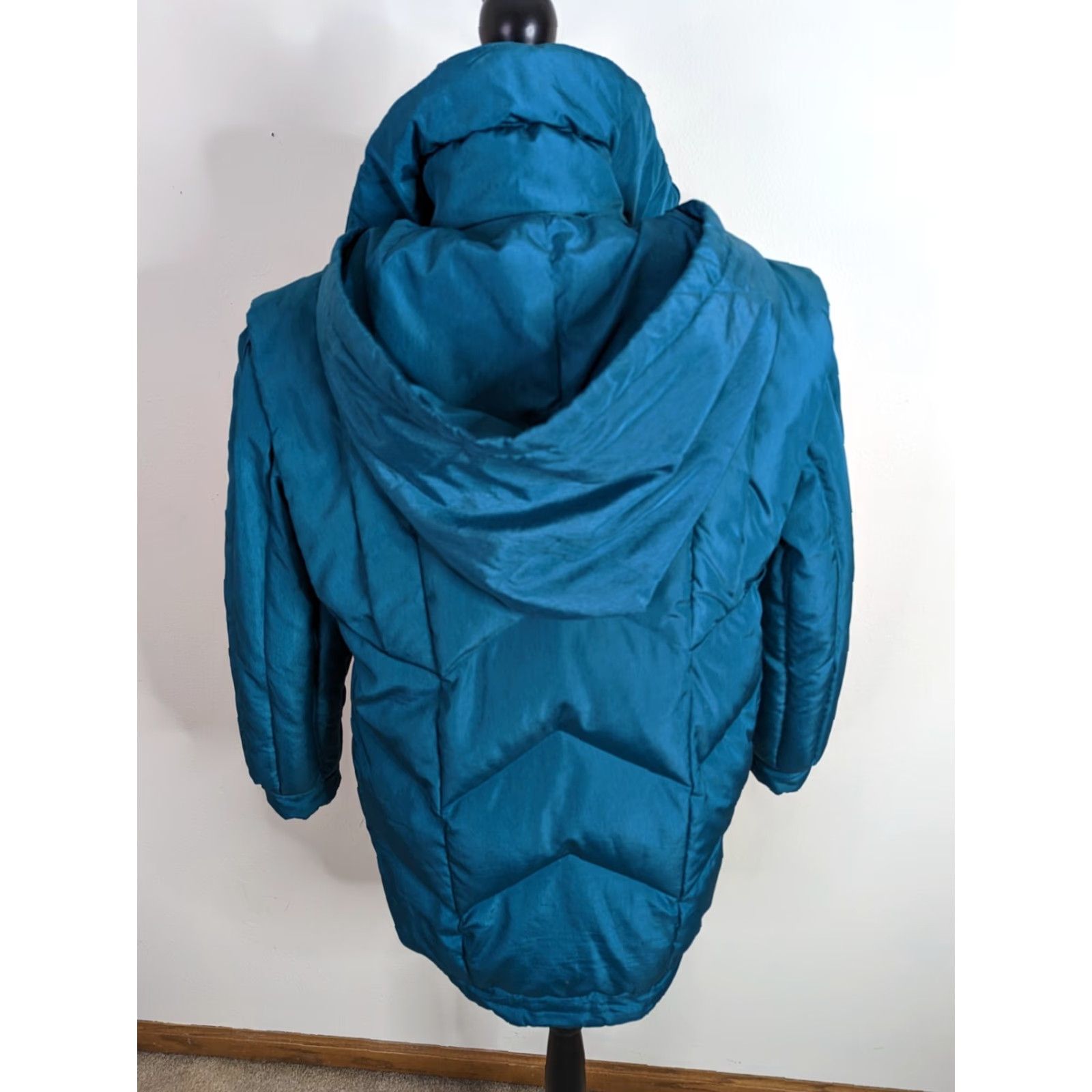 Vintage VINTAGE 80s Blue Quilted Puffer Goose Down Filled Parka Coat Insulated Jacket M Women's Jacket Down Quilted Puffer Winter Size M / US 6-8 / IT 42-44 - 3 Thumbnail