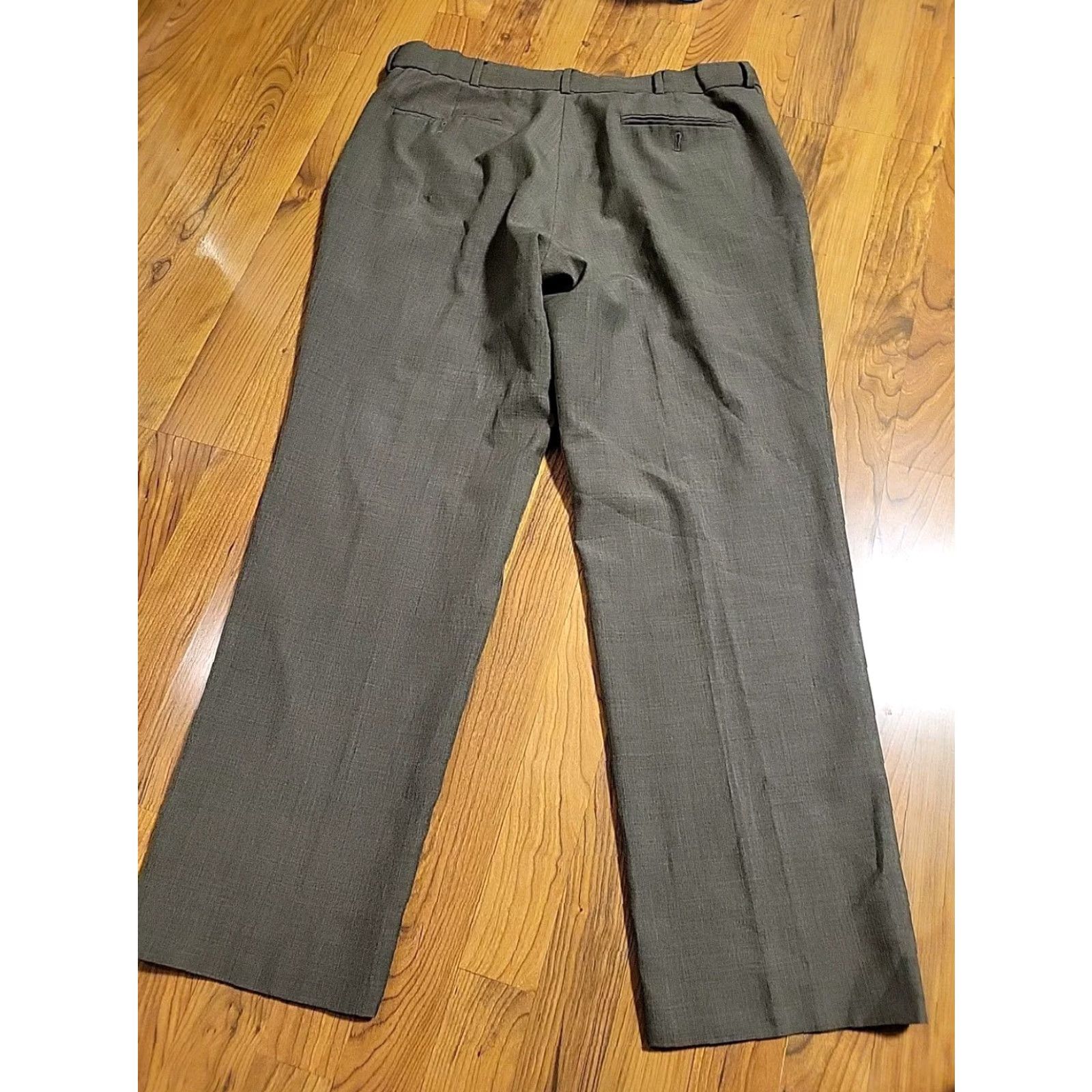 Stafford Stafford Pants Brown Worsted Wool Blend Flat Front 36x30 Dress Pants Mens Regular Brown Straight Pockets Zipper Size US 36 / EU 52 - 4 Thumbnail