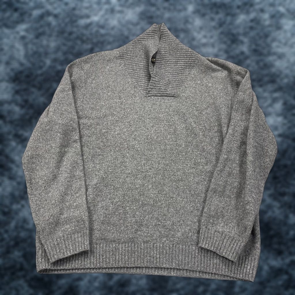 Vintage Glen Lyon Sweater Mens XL Gray 100% Cashmere Mock Neck Pullover Knit Long Sleeve Casual Winter Modern Preppy Womens? Size US XL / EU 56 / 4 - 1 Thumbnail
