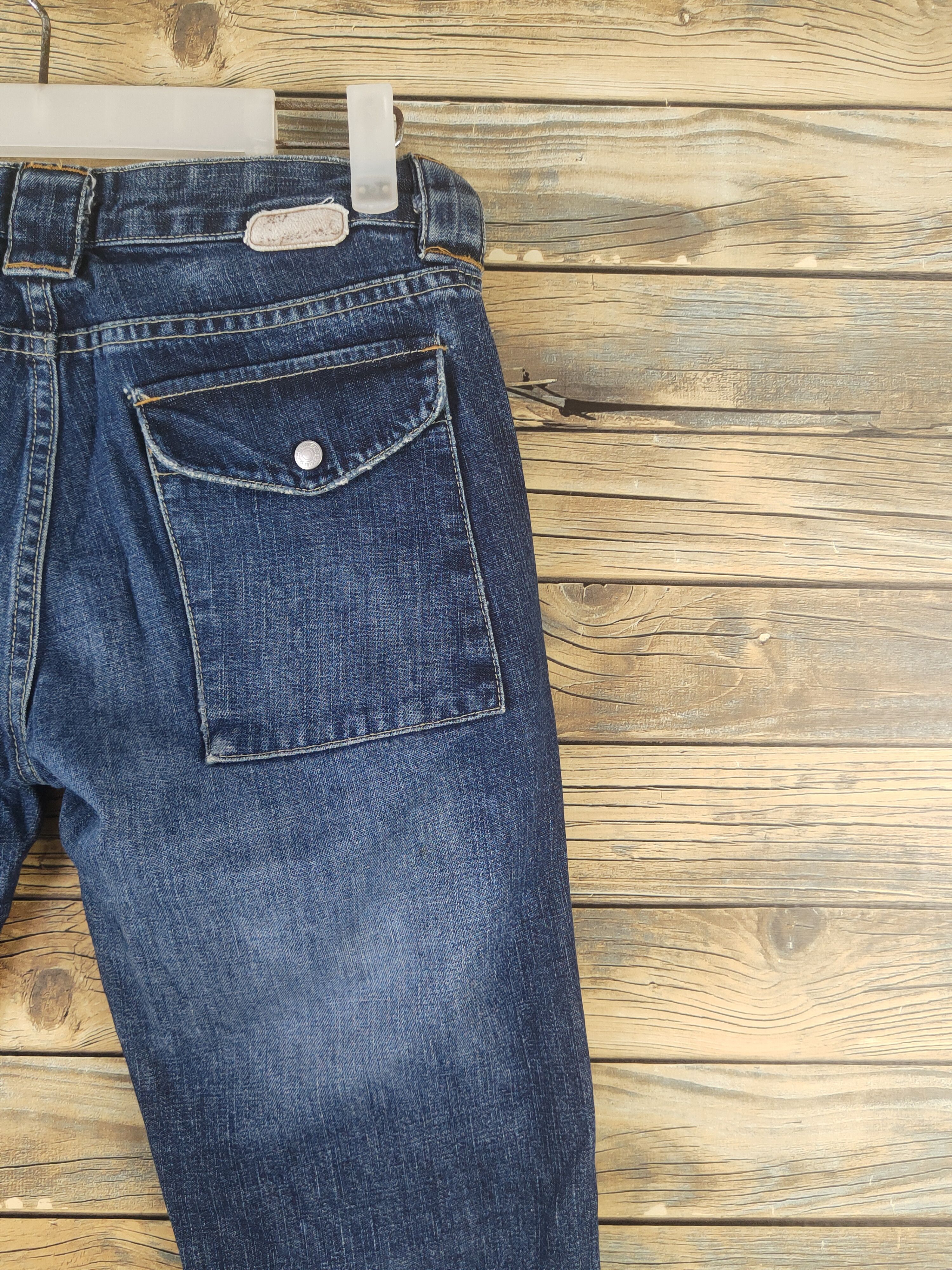 Japanese Brand DL Tanker Zip Blue Distressed Ripped Jeans #1916 Size 26" / US 2 / IT 38 - 11 Thumbnail