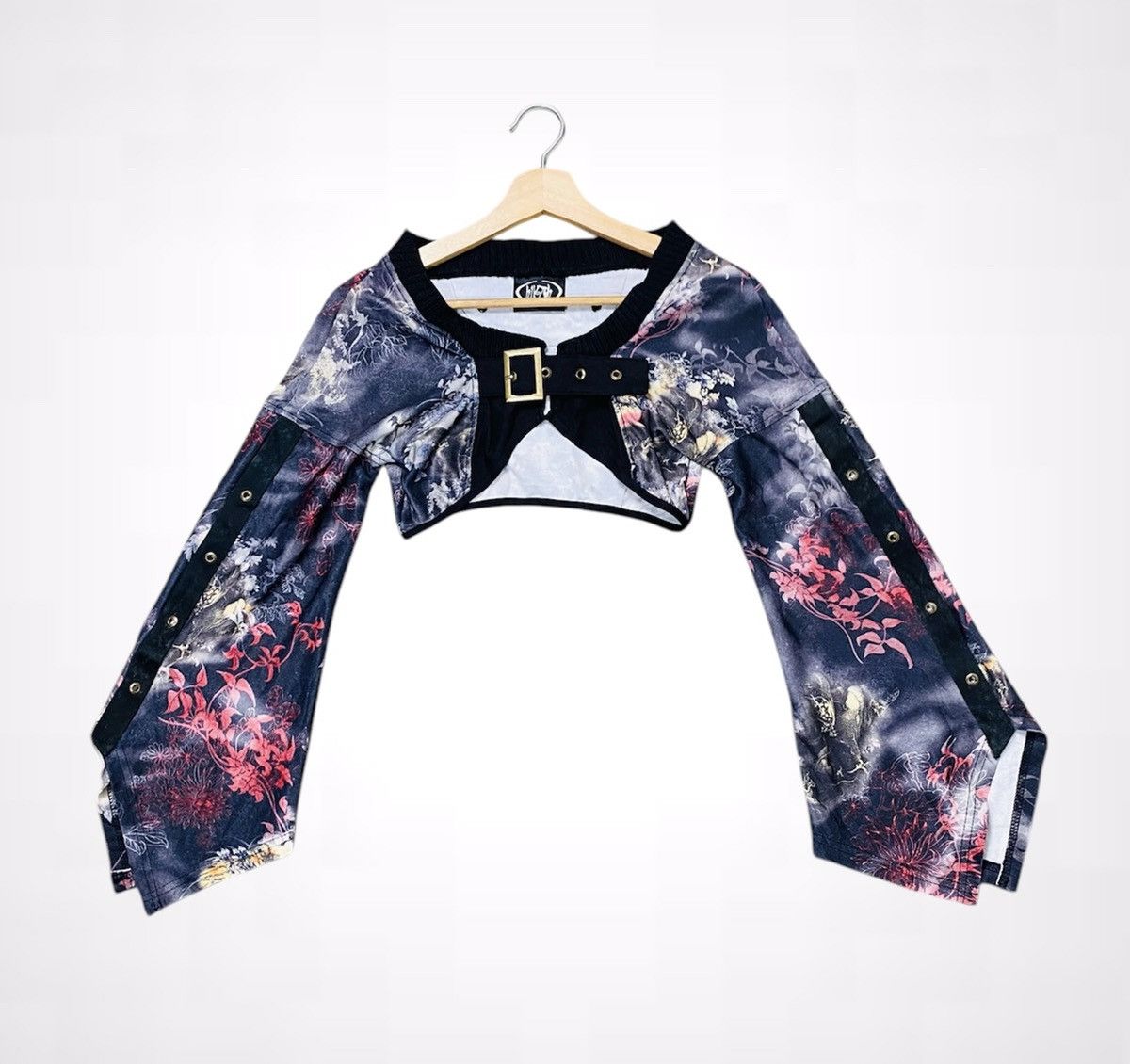 If Six Was Nine A08 Rare-Ozz On Hikozoh Long Sleeve Lace Up Crop Top Size S / US 4 / IT 40 - 3 Thumbnail