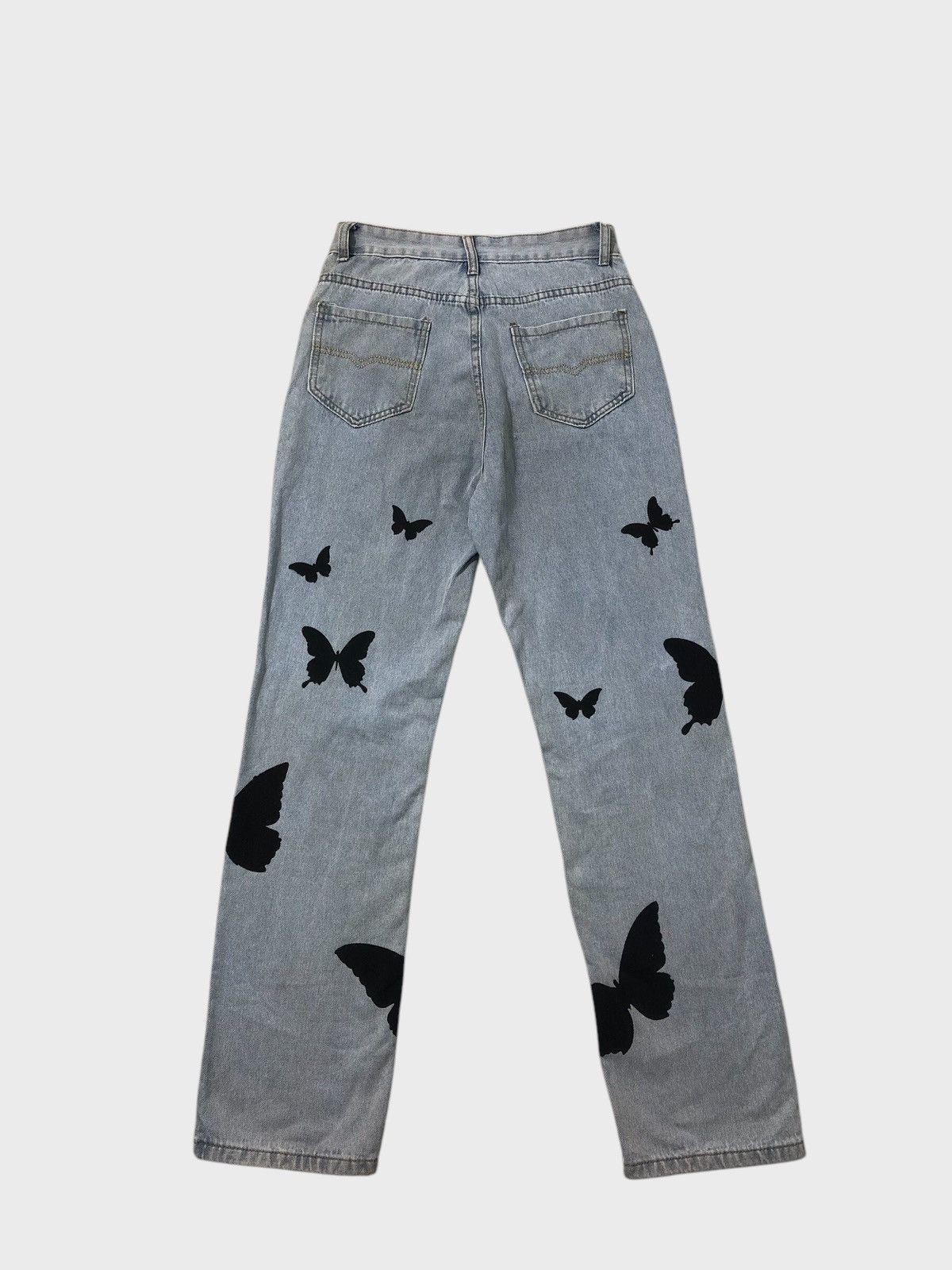Vintage 🦋 Vintage 90s ZS Jeans Butterfly Silhouettes Straight Denim Size US 29 - 2 Thumbnail
