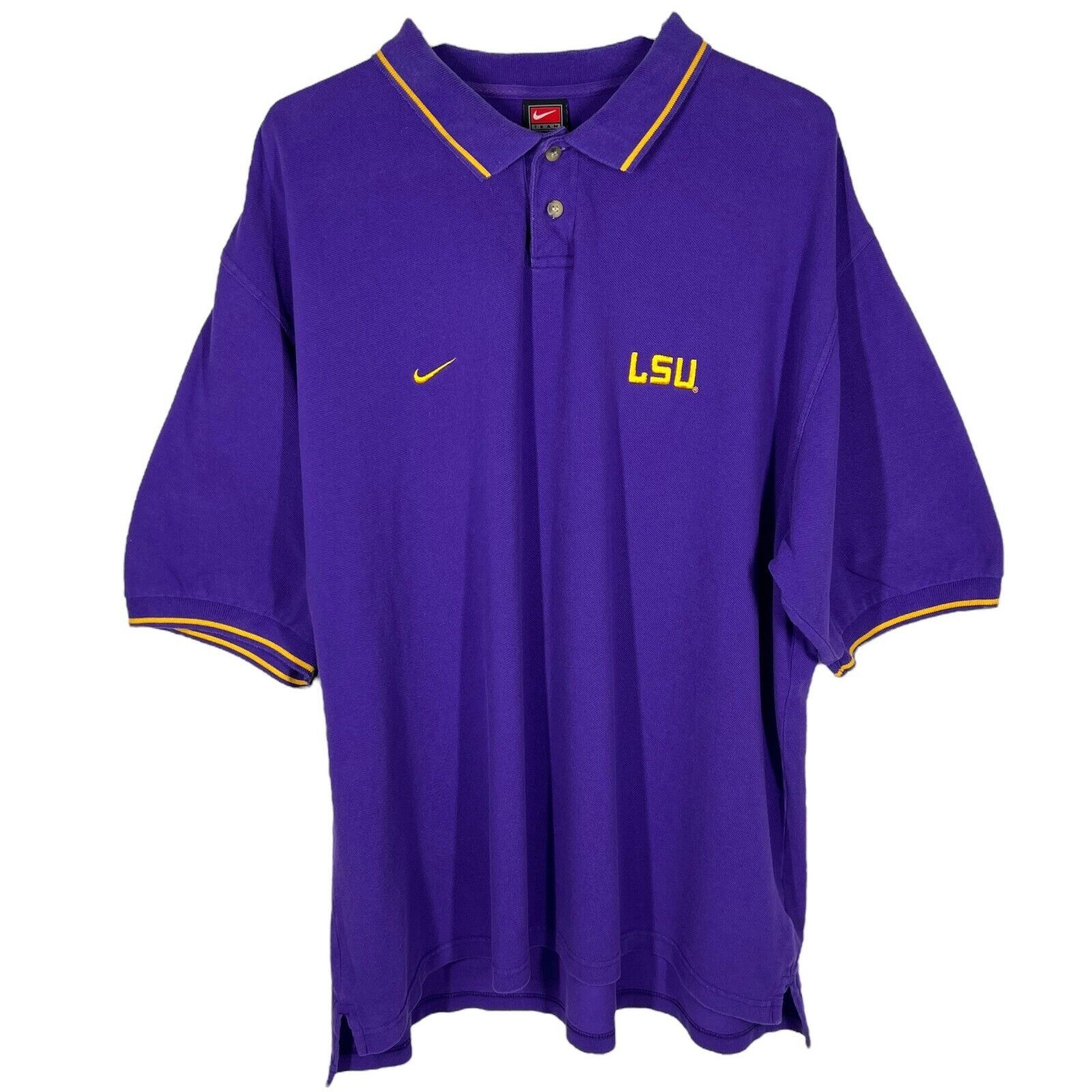 image of Nike Team Polo Lsu Tigers Louisiana State Football Vintage in Purple, Men's (Size 2XL)