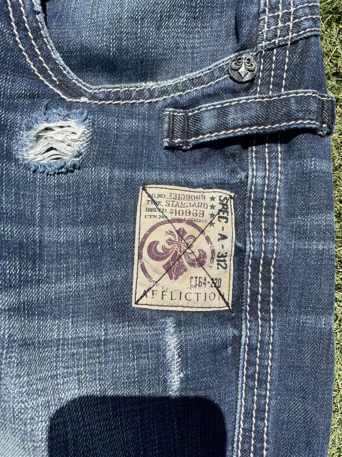 Affliction Vintage Affliction Copper Boot Cut Washed Blue Jeans Size 36 Size US 36 / EU 52 - 6 Thumbnail
