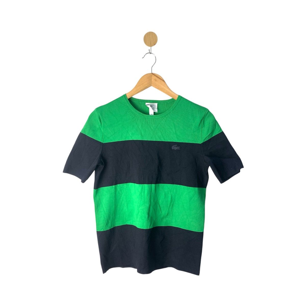 Japanese Brand × Vintage Lacoste Knitwear Knitted Striped Green Size S / US 4 / IT 40 - 1 Thumbnail