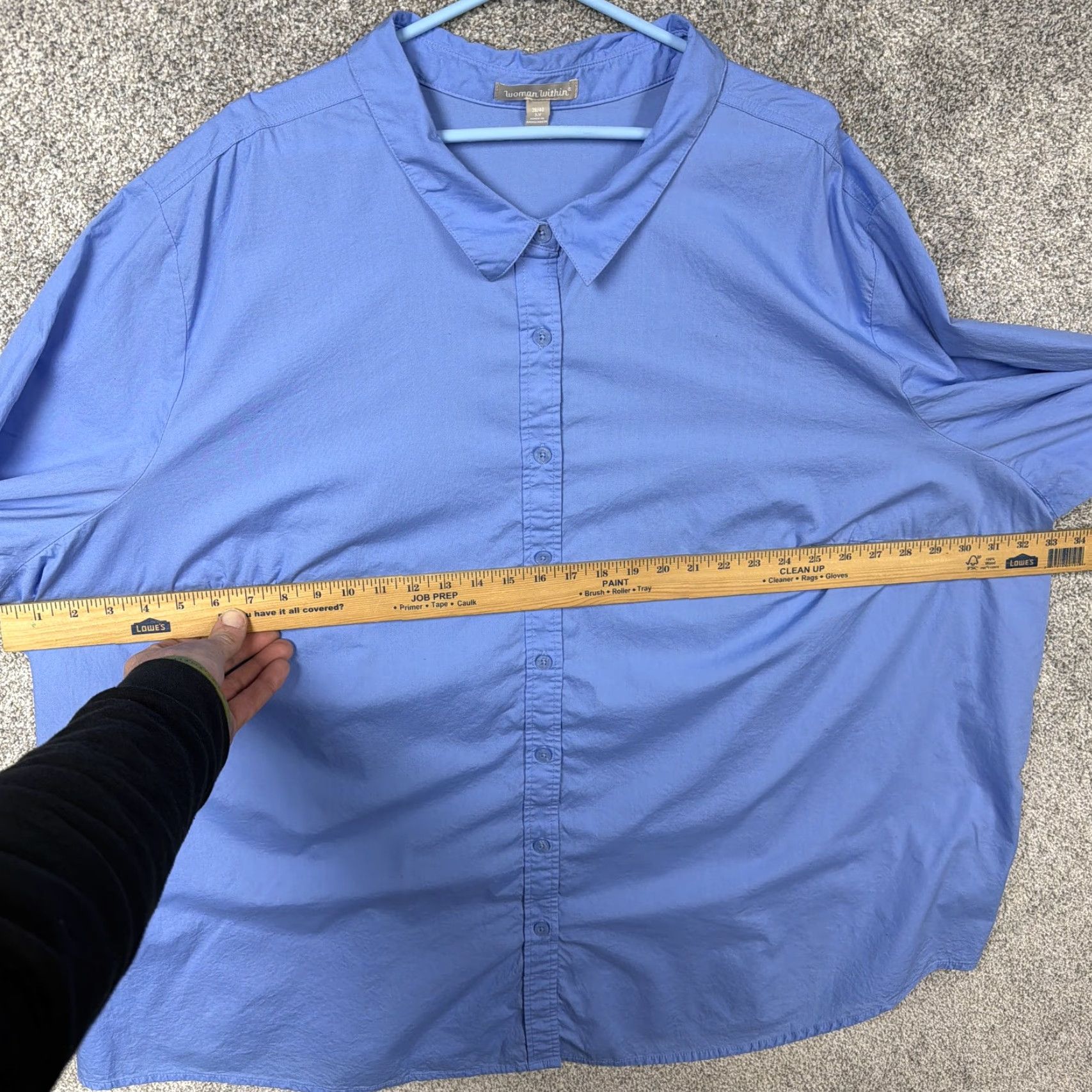 Vintage VINTAGE? No. Woman Within Button-Up Tunic Shirt Women 5X Blue Cotton Long Sleeve Casual Workwear Preppy Size XXL / US 16-18 / IT 52-54 - 4 Thumbnail