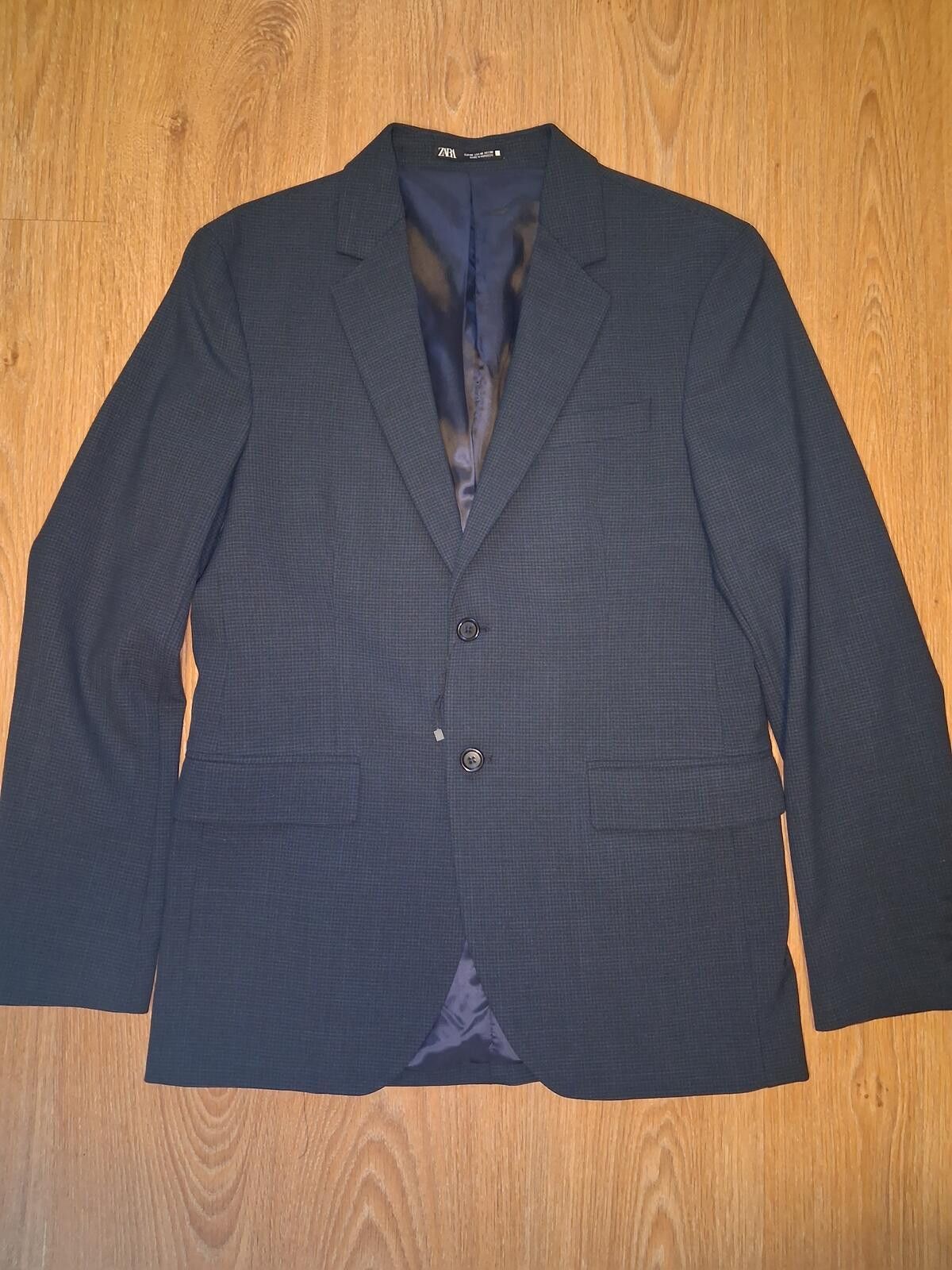 Zara NEW Zara Man Sport Coat Mens 40R Green Houndstooth Check Size 40R - 1 Thumbnail