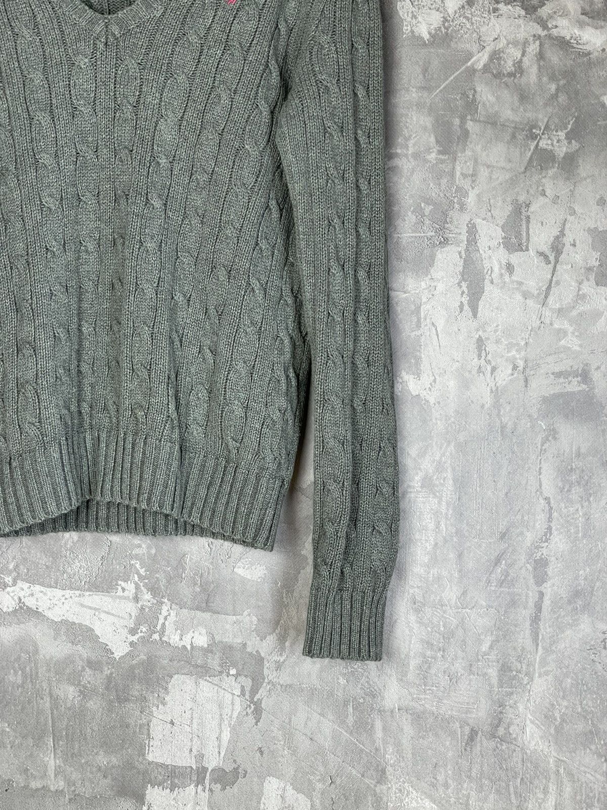 Polo Ralph Lauren × Ralph Lauren Vintage Ralph Lauren Cuble Knit V Neck Sweater Size M / US 6-8 / IT 42-44 - 6 Thumbnail