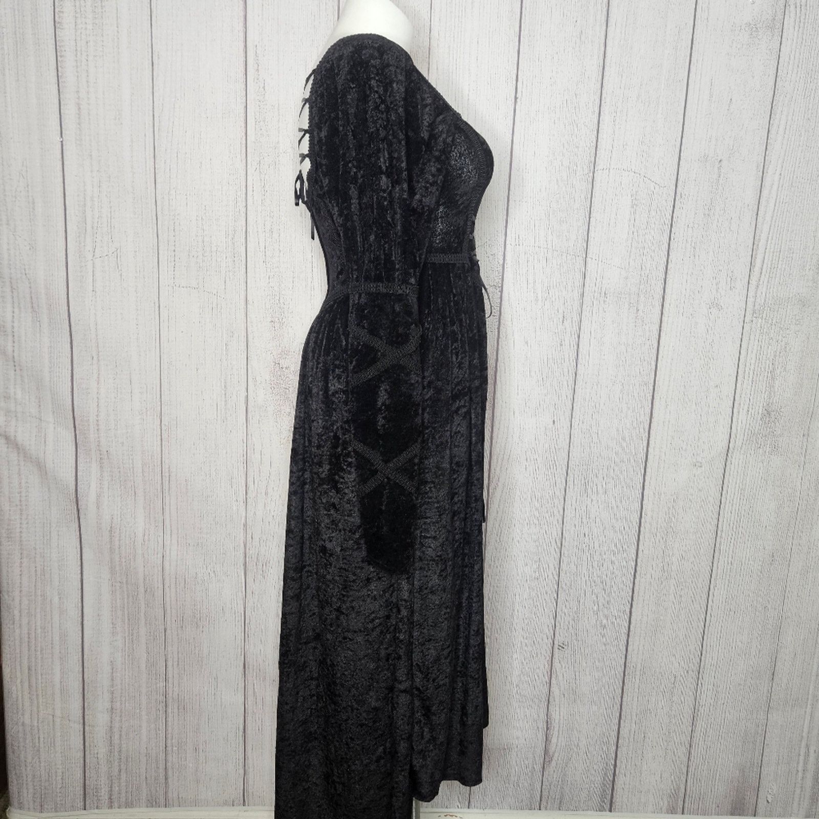 Vintage Begotten by Dilek Atasu Velvet Corset Victorian Maxi Dress Size L / US 10 / IT 46 - 4 Thumbnail