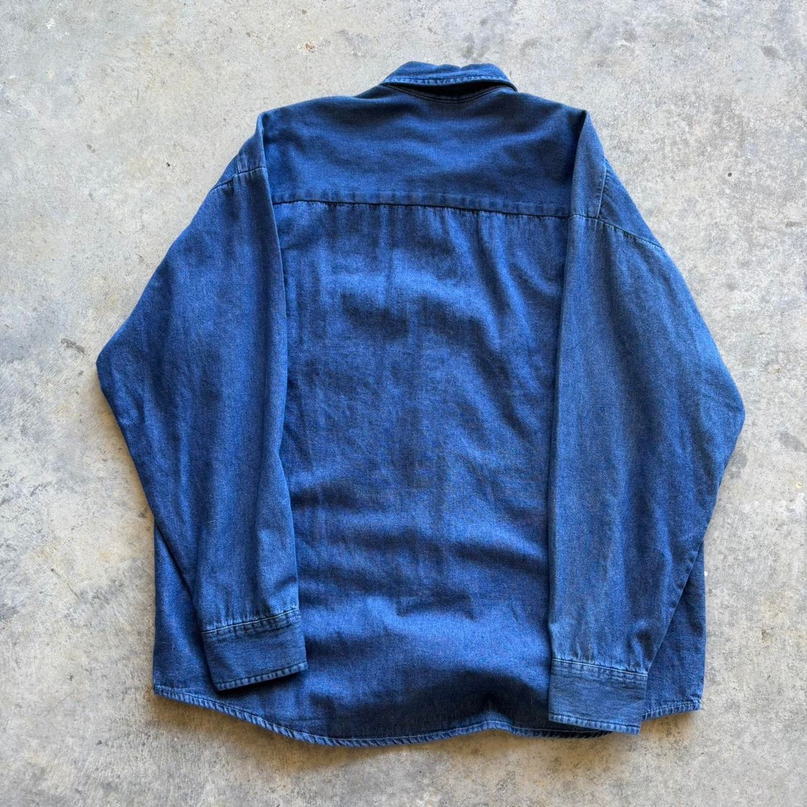 Carhartt × Vintage × Wrangler 90s Denim Embroidered Button Up Shirt Size US XL / EU 56 / 4 - 4 Thumbnail