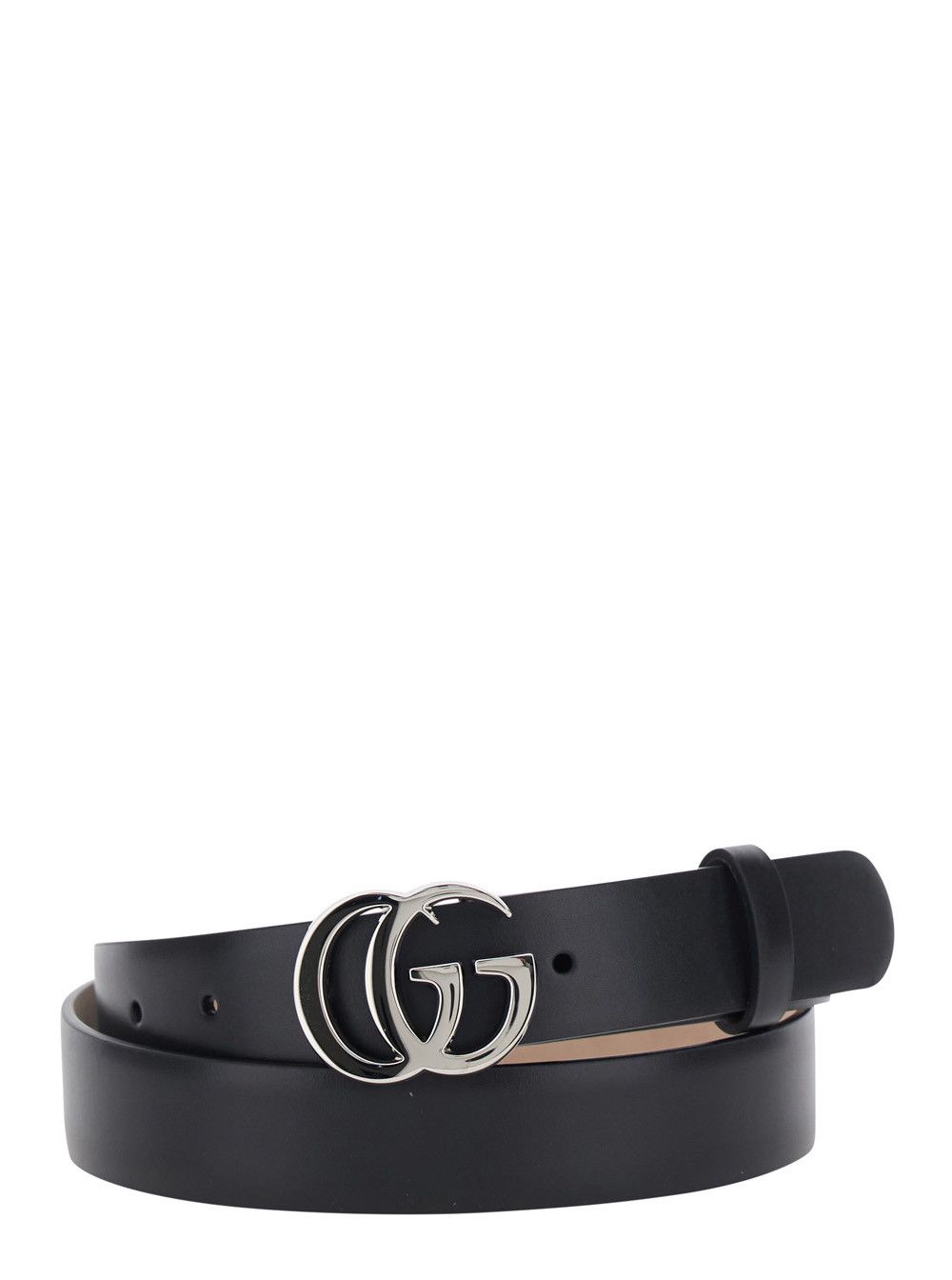 Gucci 'GG Running' Black Belt with GG Plate Clasp and Loops in Leather for Men Size ONE SIZE - 1 Thumbnail