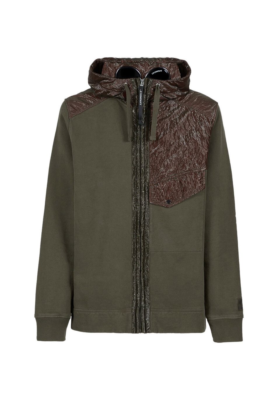 C.P. Company o1y1224 Two-tone Hoodie in Military Green/Brown Size US XS / EU 42 / 0 - 1 Thumbnail