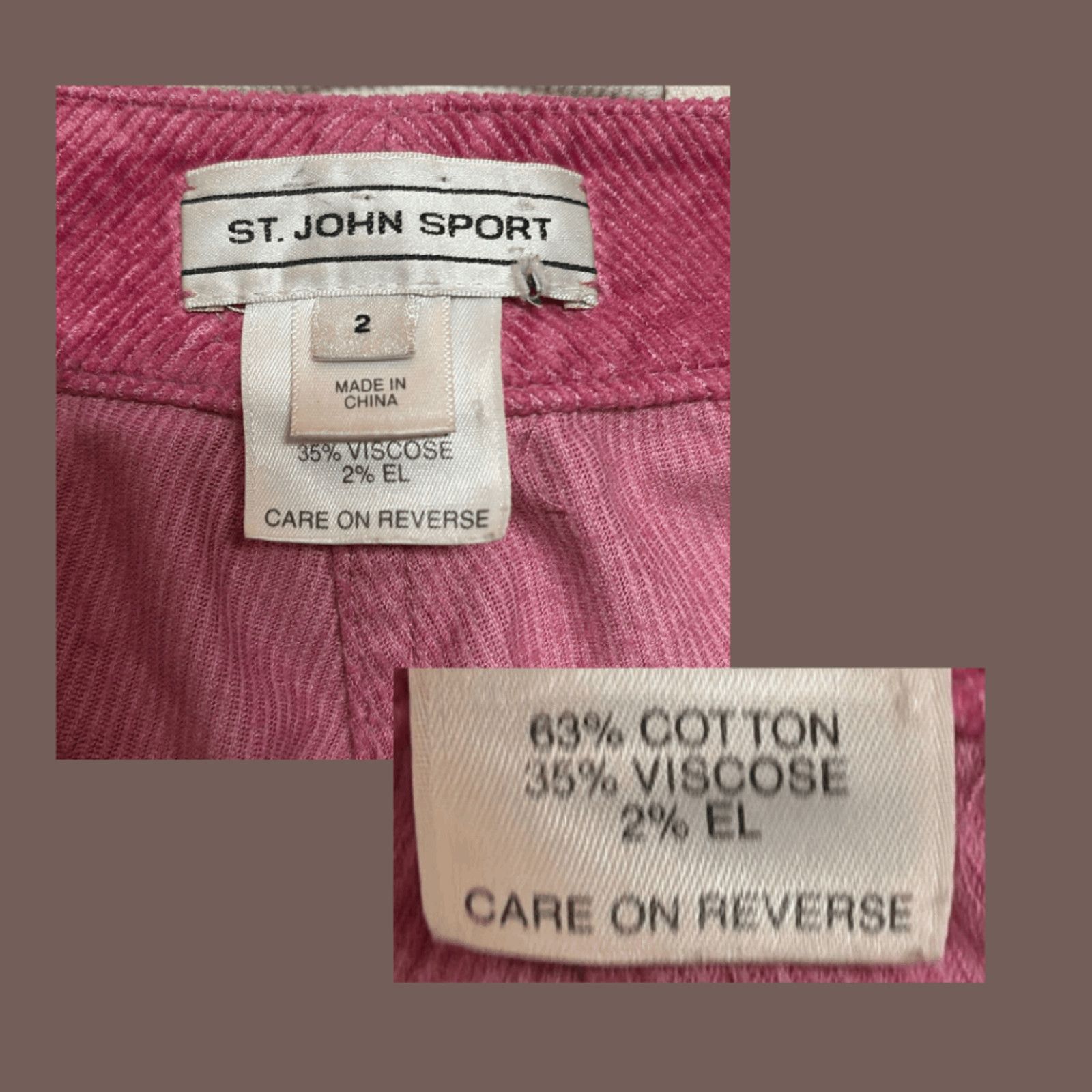 St. John VTG Corduroy Pants | St. John Sport Pink | Quiet Luxury Y2K Size 26" / US 2 / IT 38 - 3 Thumbnail