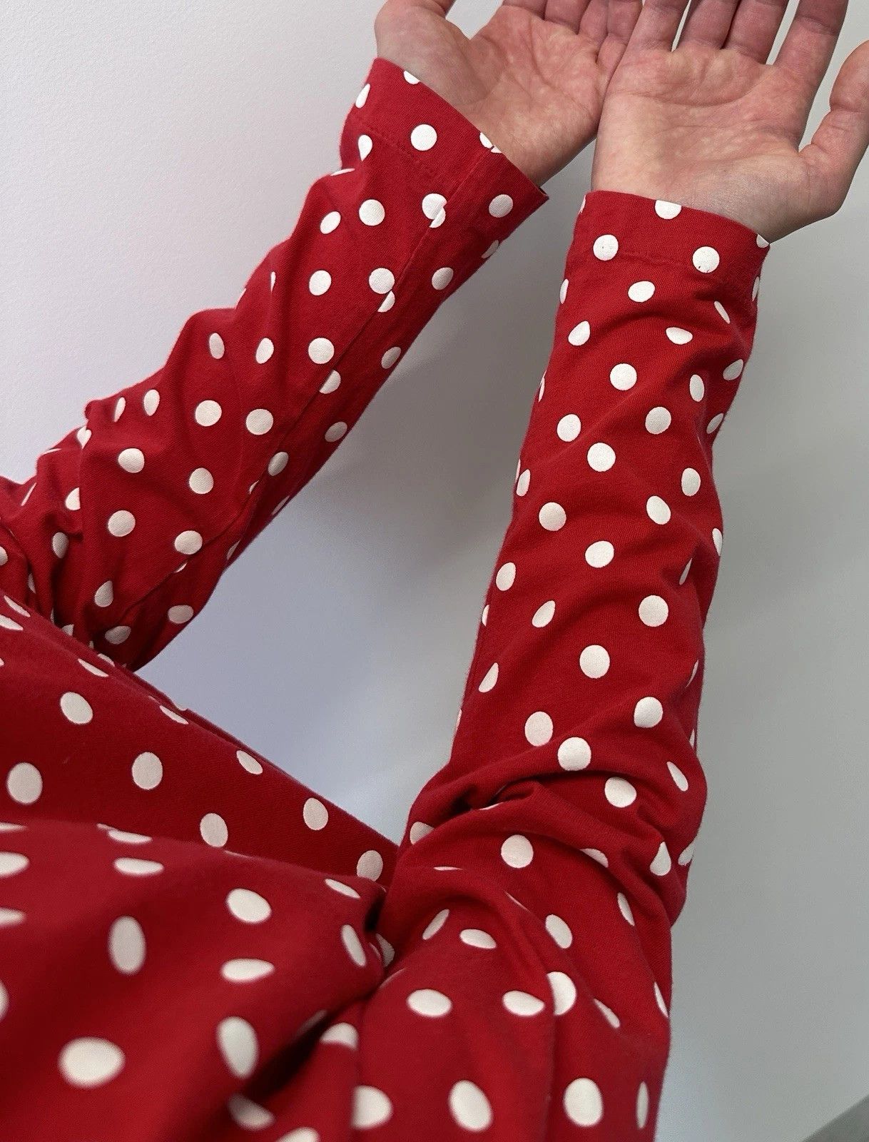 Comme des Garcons PLAY Play Comme Des Garcons Womens Red Polka Dot Long Sleeve Top Size L / US 10 / IT 46 - 8 Thumbnail