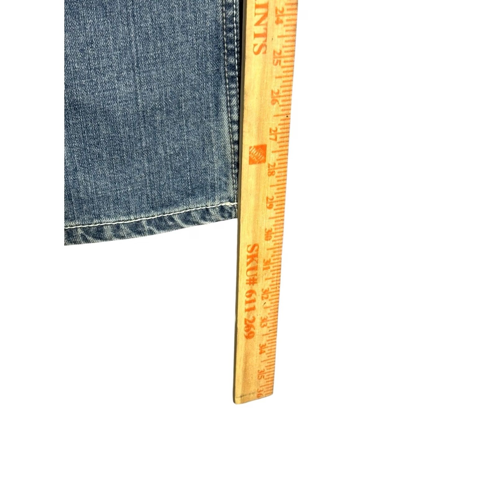 Denime Cinch Grant Jeans Mens 29x32 Blue Denim Straight Leg Mid Rise Western Distressed Jeans Mens Regular Size 29 Color Blue with Pockets Size US 29 - 3 Thumbnail