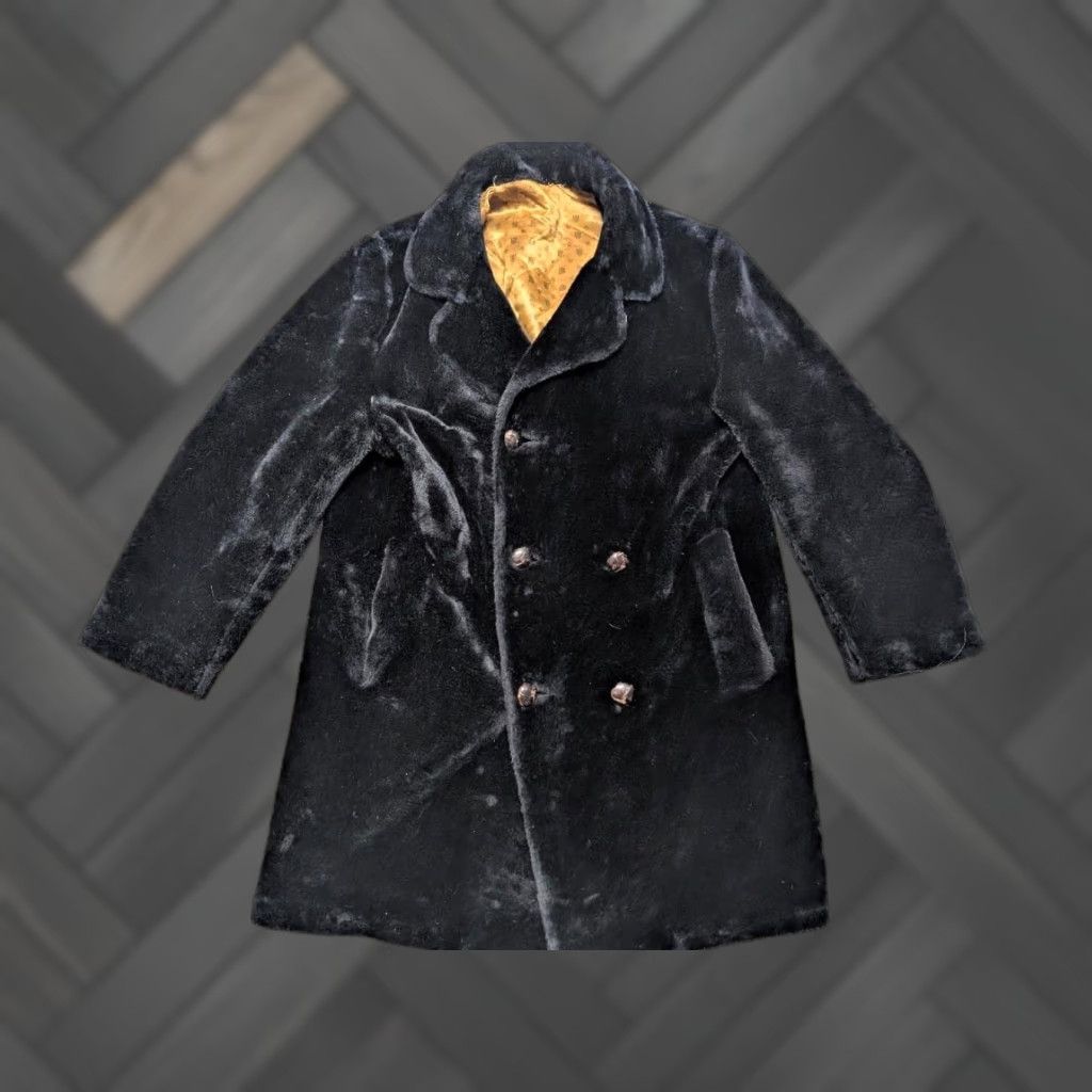 Doublet VINTAGE 1960s FAUX FUR OVERCOAT Double Breasted L Black 1970s acrylic FUNKY - Mens Overcoat Coat 44 Chest Large Royal Sealino Size US L / EU 52-54 / 3 - 1 Thumbnail