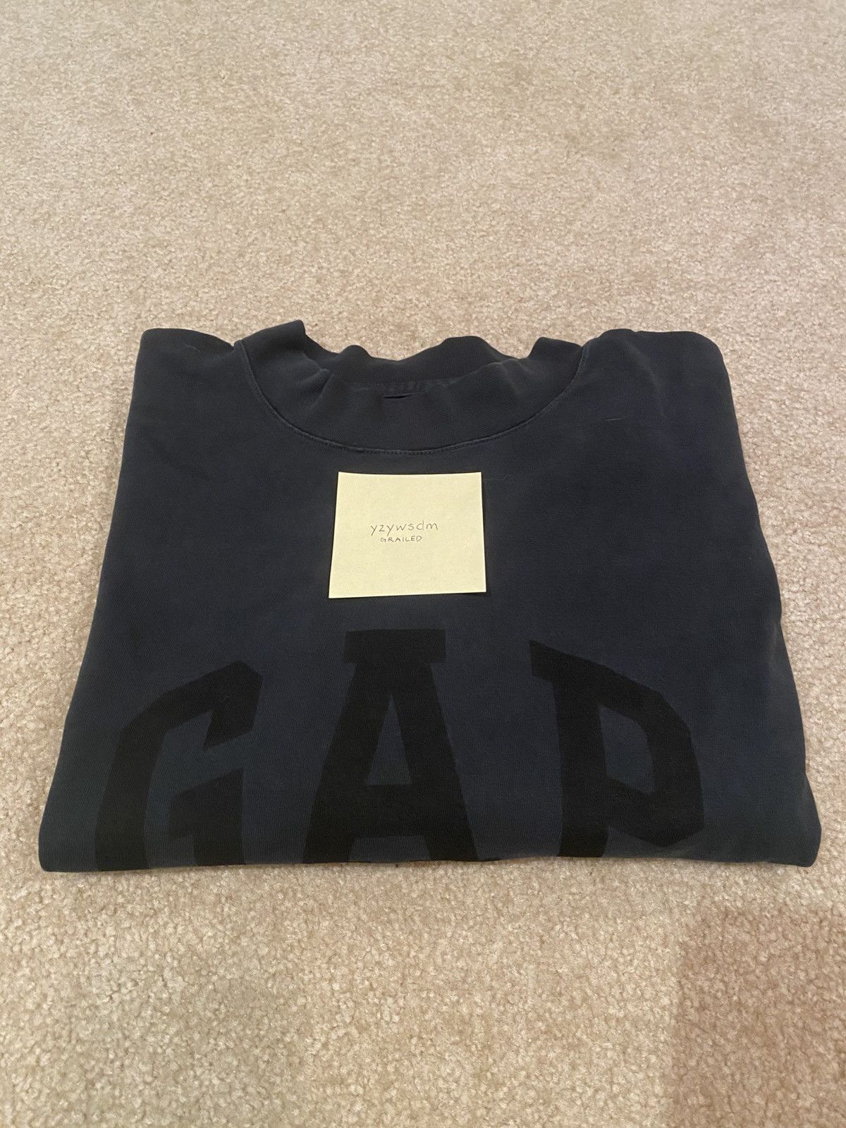 Balenciaga × Gap × Yeezy 🔥SAMPLE🔥 Yeezy x Gap x Balenciaga Washed Black Dove Long Tee Size US L / EU 52-54 / 3 - 6 Thumbnail