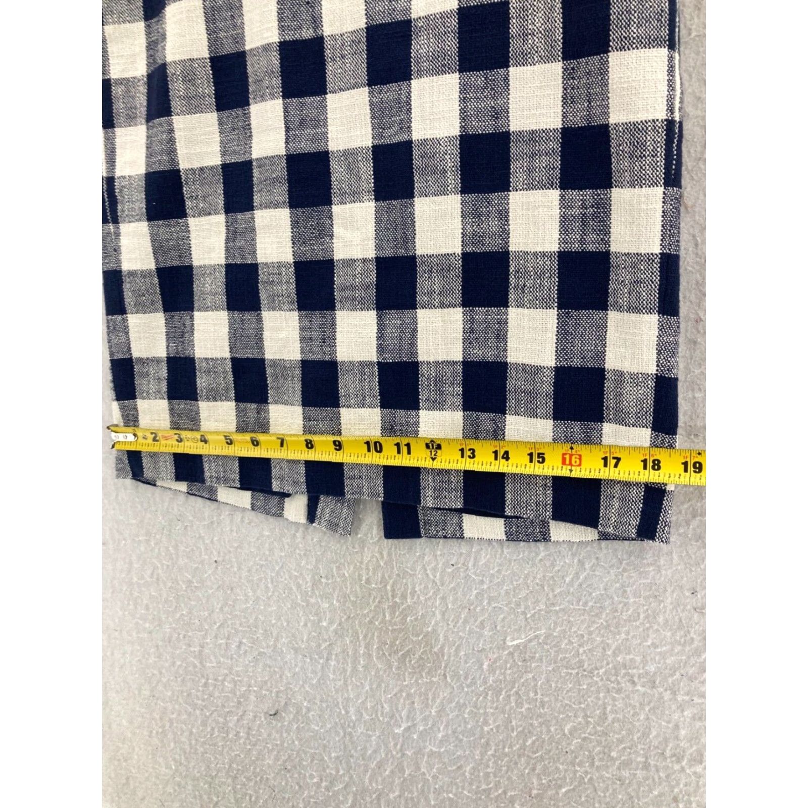J.Crew J.CREW Pencil Skirt Womens 4 Navy White Check Cotton Linen Twill Knee Length Multicolor Modern Gingham Plaid Office Business Womens 4 Size 27" / US 4 / IT 40 - 3 Thumbnail
