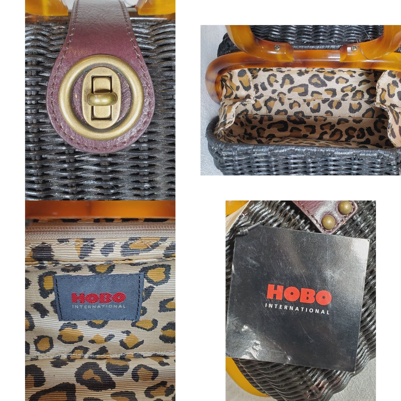 Vintage VINTAGE Hobo International Charm Black Woven Wicker Top Handle Purse Leather Flap New Size S / US 4 / IT 40 - 8 Thumbnail