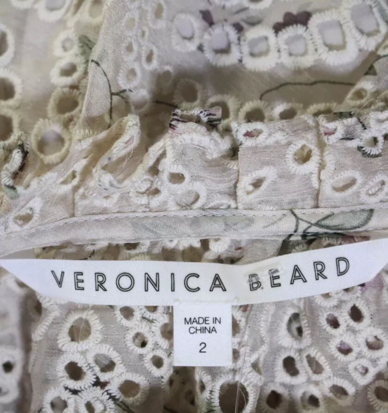 Veronica Beard Veronica Beard JAX EYELET PUFF SLEEVE MINI DRESS IN IVORY Size XS / US 0-2 / IT 36-38 - 15 Thumbnail