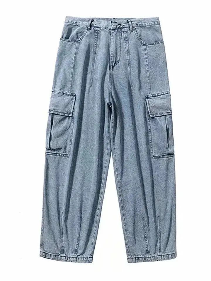 Japanese Brand Baggy Cargo Jeans Trousers Wide Leg Hip Hop Style y2k Size US 34 / EU 50 - 5 Thumbnail
