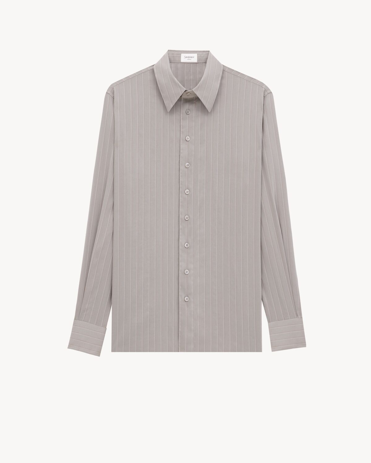 Saint Laurent Paris oc11z1225 813932 Shirt in Striped Cotton and Silk Voile Size US XS / EU 42 / 0 - 1 Thumbnail