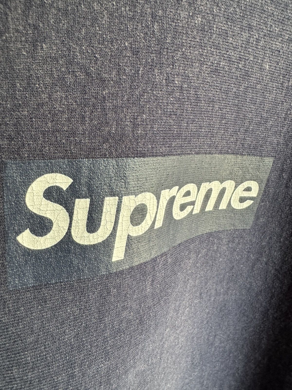 Supreme Supreme Washed Box Logo Crewneck Navy Size US S / EU 44-46 / 1 - 3 Thumbnail