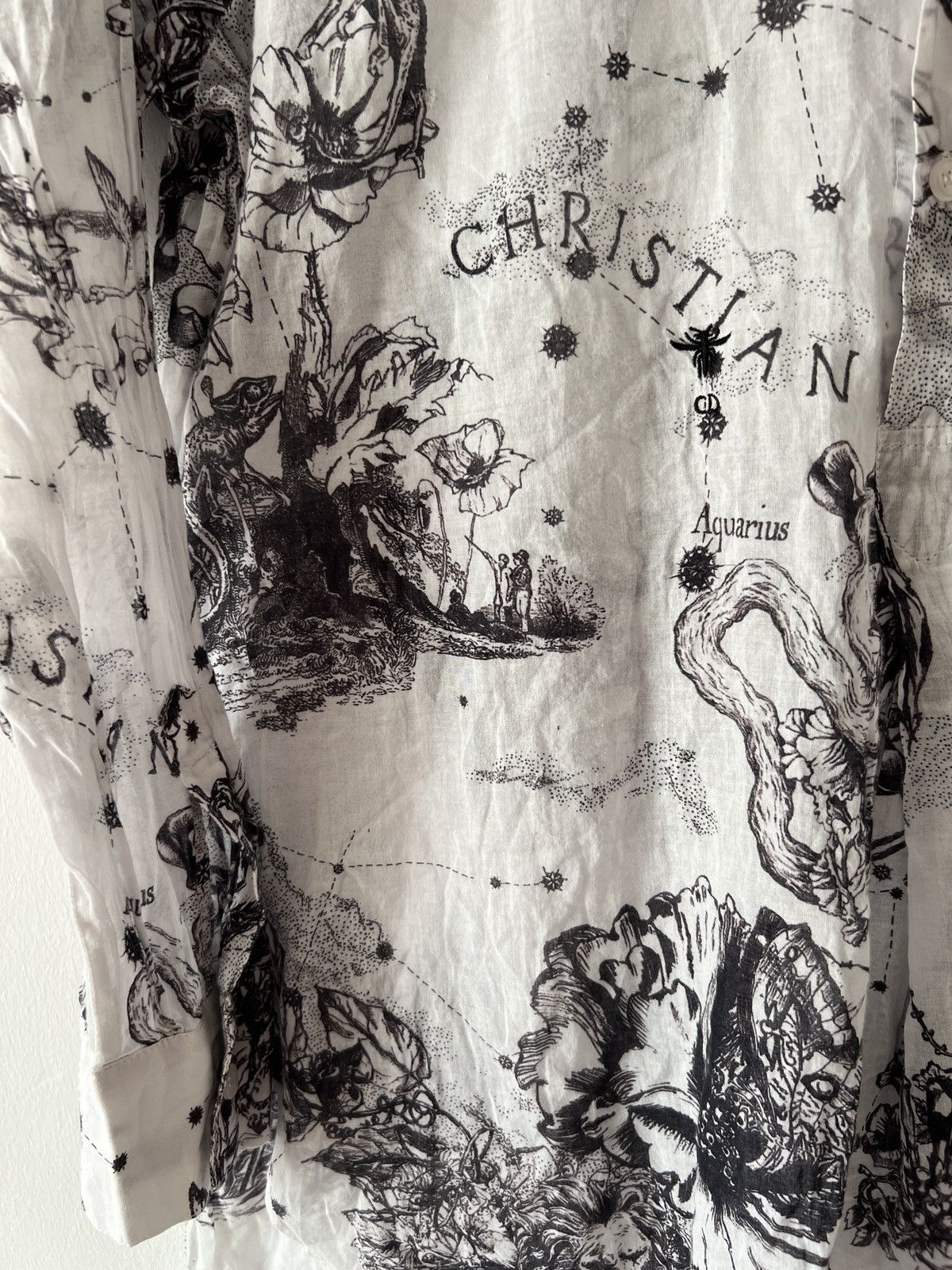 Dior 🔥🔥 Christian Dior White Zodiac Blouse Size M / US 6-8 / IT 42-44 - 7 Thumbnail