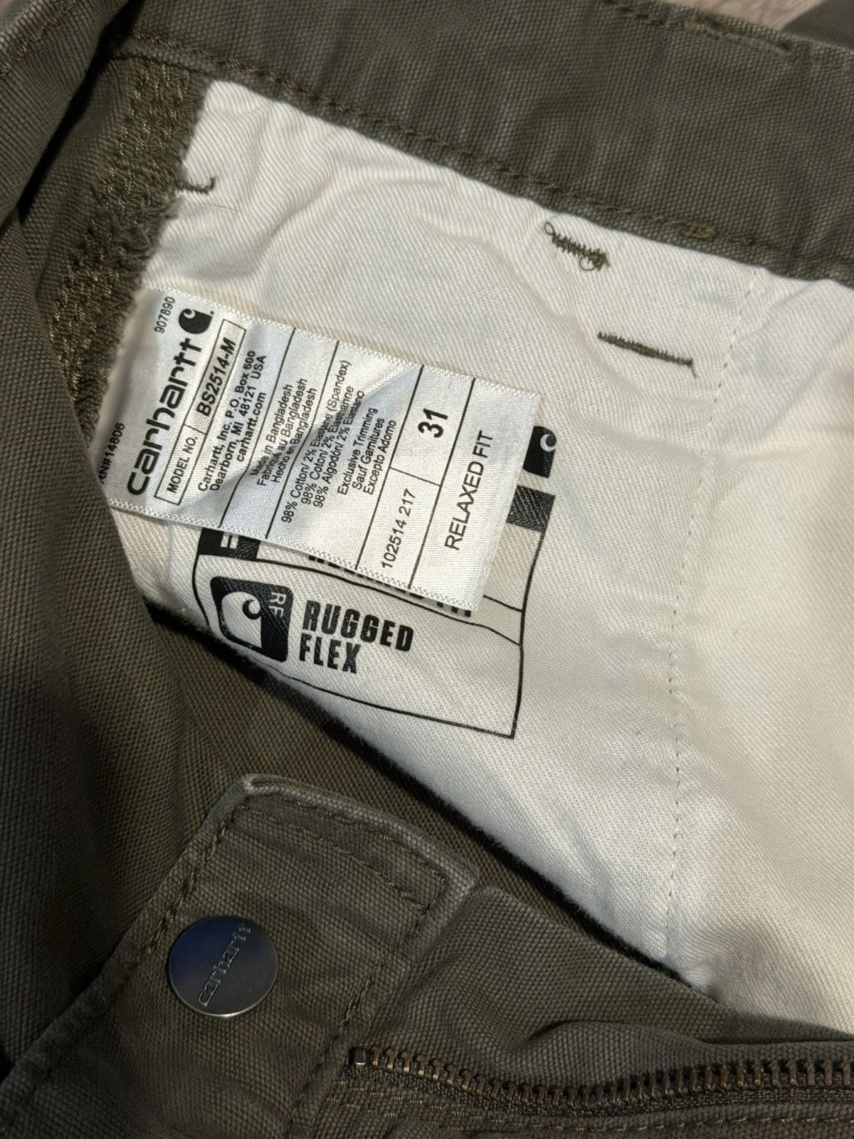 Carhartt Carhartt Workwear Carpenter Shorts Olive Green Sz. 31 WORN Size US 31 - 3 Thumbnail