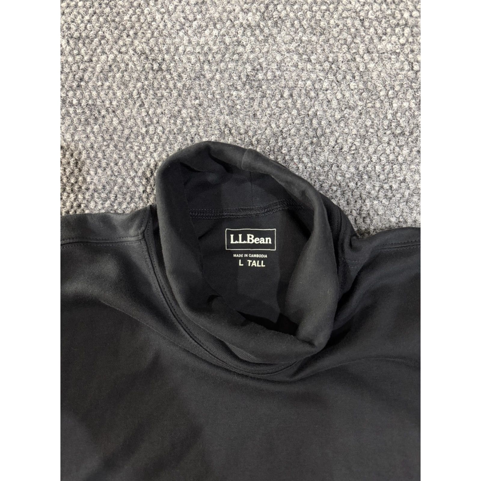 Vintage L.L. Bean Shirt Mens LT Black Long Sleeve Turtleneck Tee Cotton Jersey Knit Big Tall Size US L / EU 52-54 / 3 - 4 Thumbnail