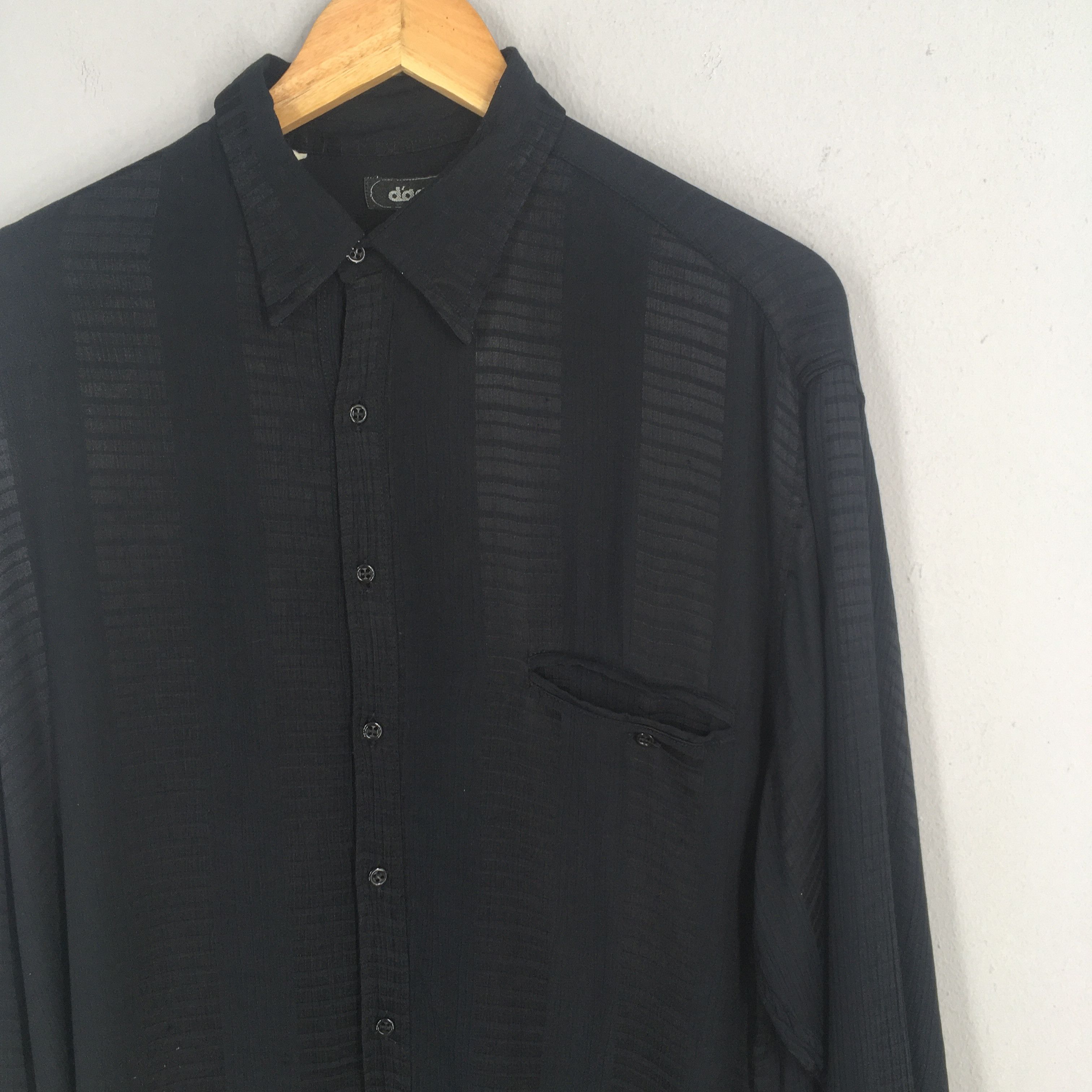 Designer × Vintage Vintage 90s Daquino Casual Black Rayon Shirt Small Size US S / EU 44-46 / 1 - 2 Thumbnail