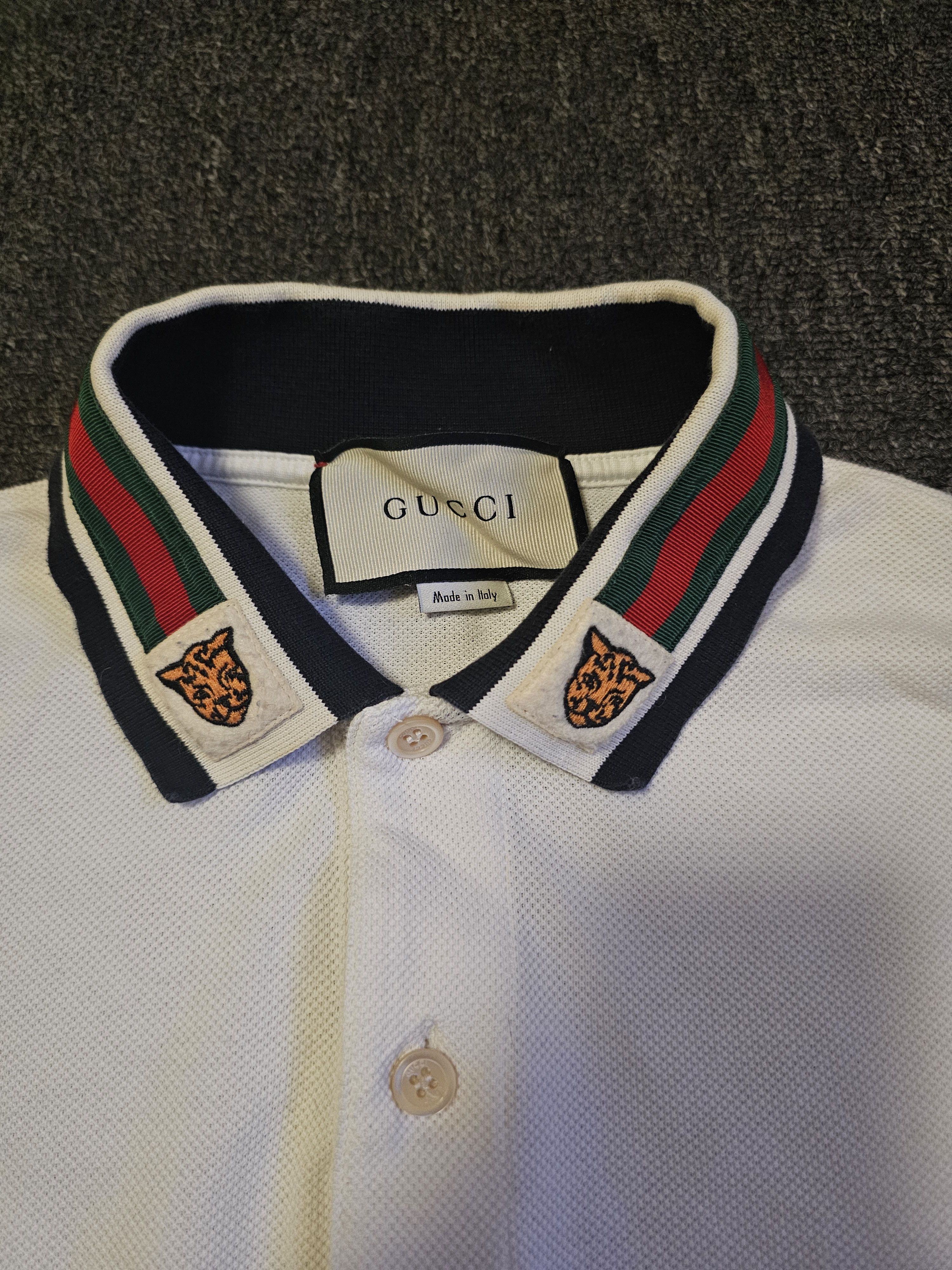 Gucci GUCCI Men's White Polo Shirt Size M Size US M / EU 48-50 / 2 - 2 Thumbnail