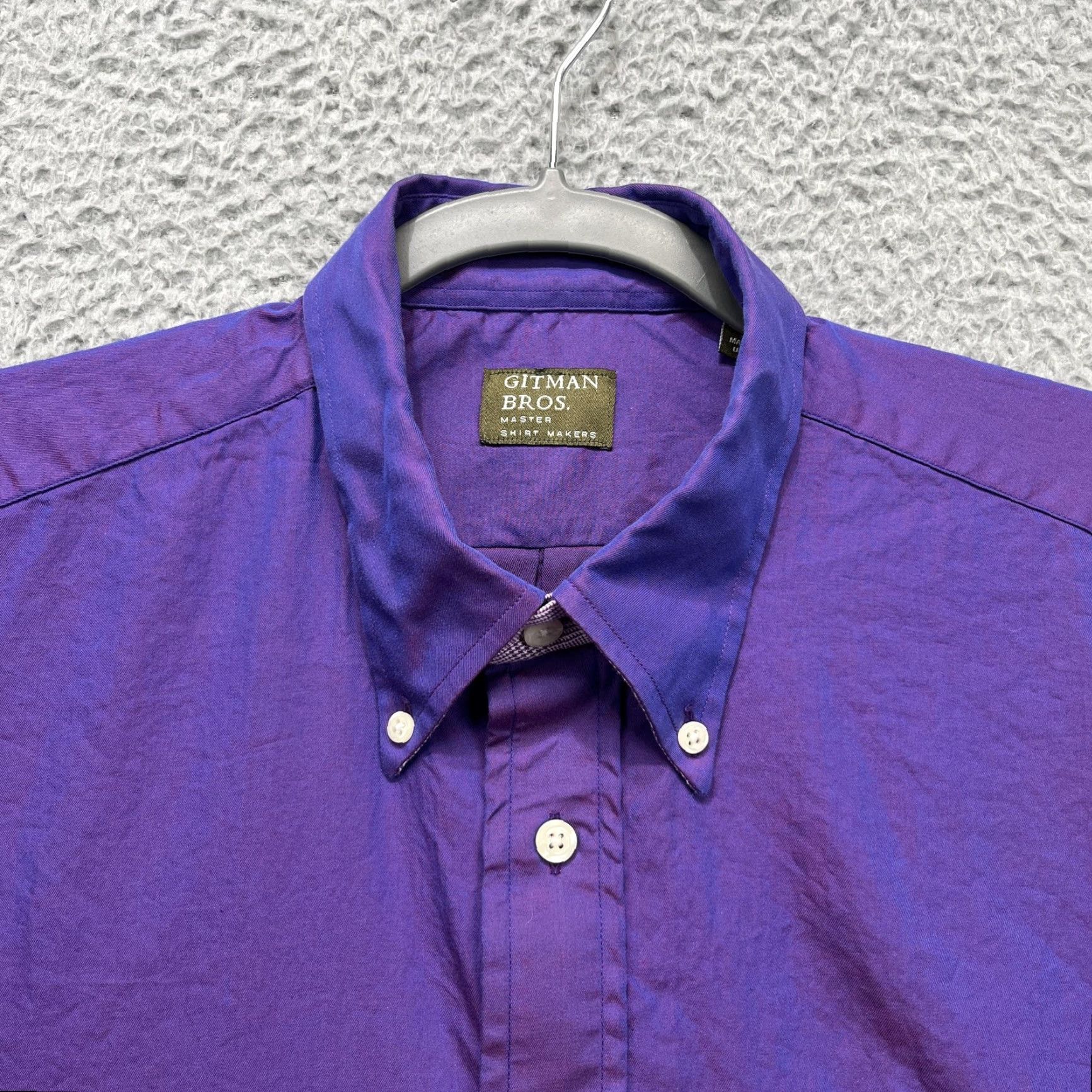 Vintage Gitman Bros Shirt Mens Large Iridescent Purple Long Sleeve USA Button Down Size US L / EU 52-54 / 3 - 6 Thumbnail