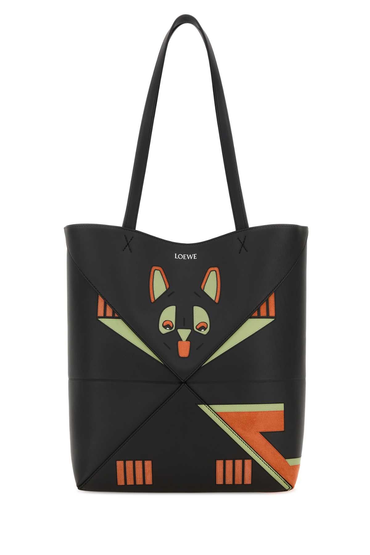 Loewe Charcoal Leather Medium Puzzle Fold Shopping Bag Size ONE SIZE - 1 Thumbnail