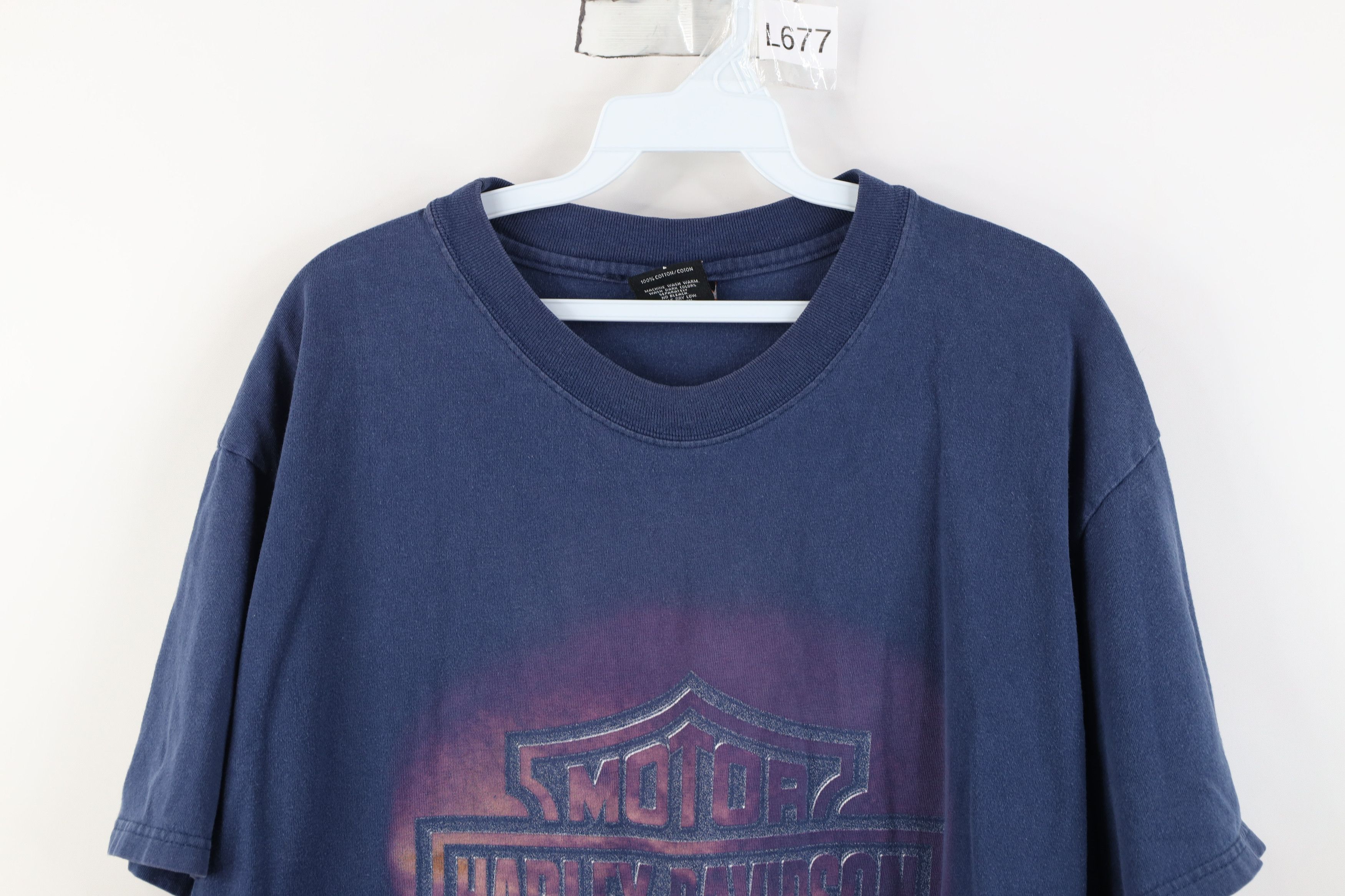 Harley Davidson Vintage Y2K 2000 Harley Davidson Eagle Fire T-Shirt USA Size US L / EU 52-54 / 3 - 2 Thumbnail
