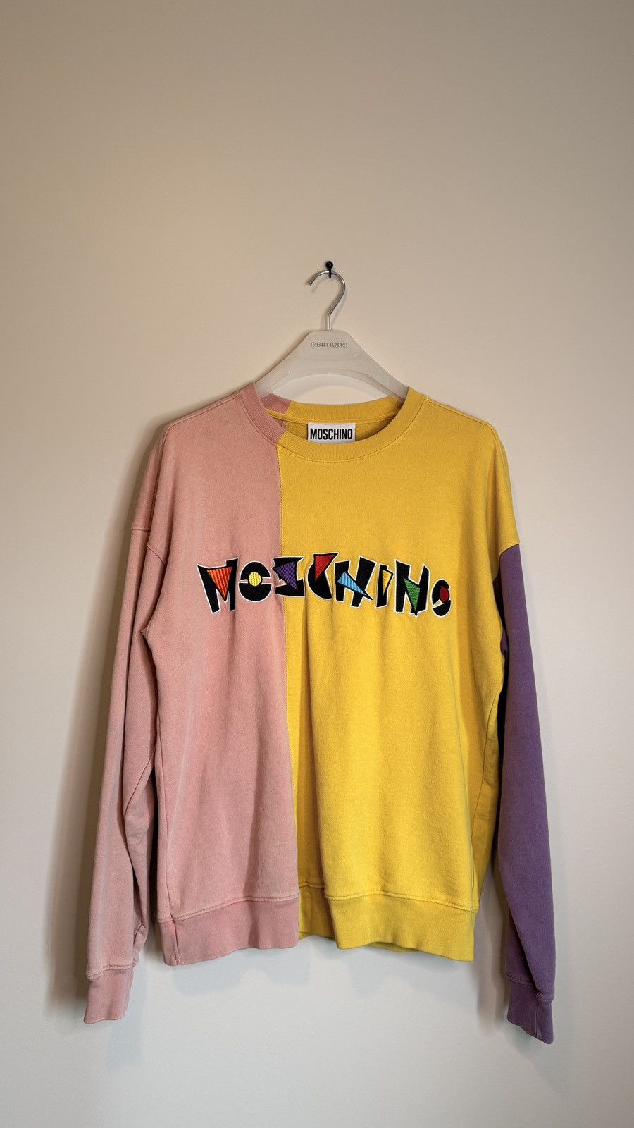 Moschino MOSCHINO Multicolor Geometric Logo Sweatshirt Size US L / EU 52-54 / 3 - 1 Thumbnail