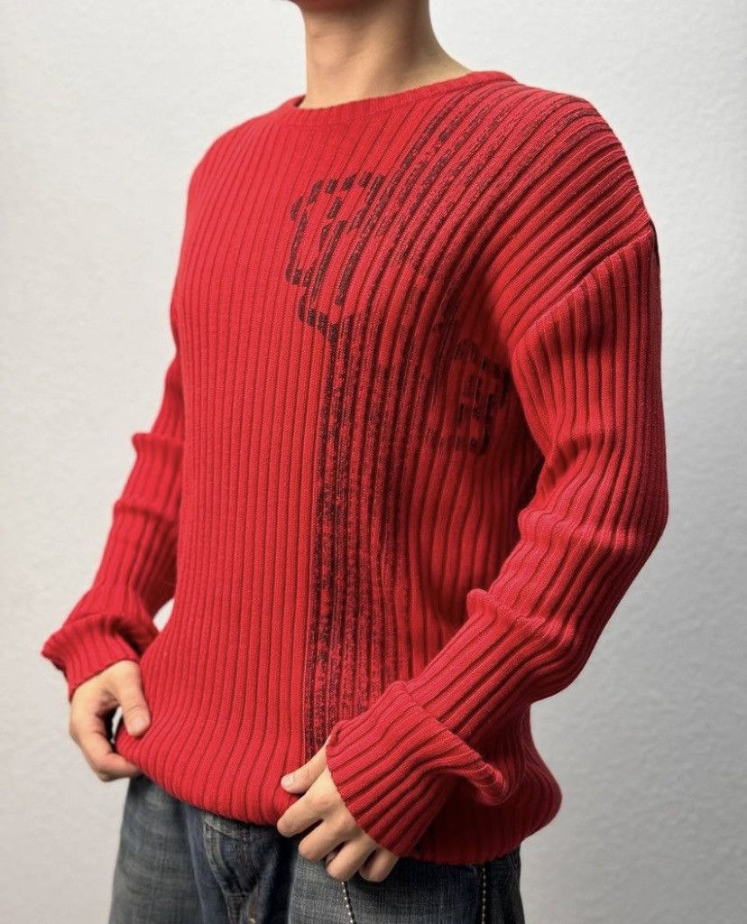 Japanese Brand Distressed Striped Sweater Vintage Faded Knit Y2K Effect Size US M / EU 48-50 / 2 - 1 Thumbnail