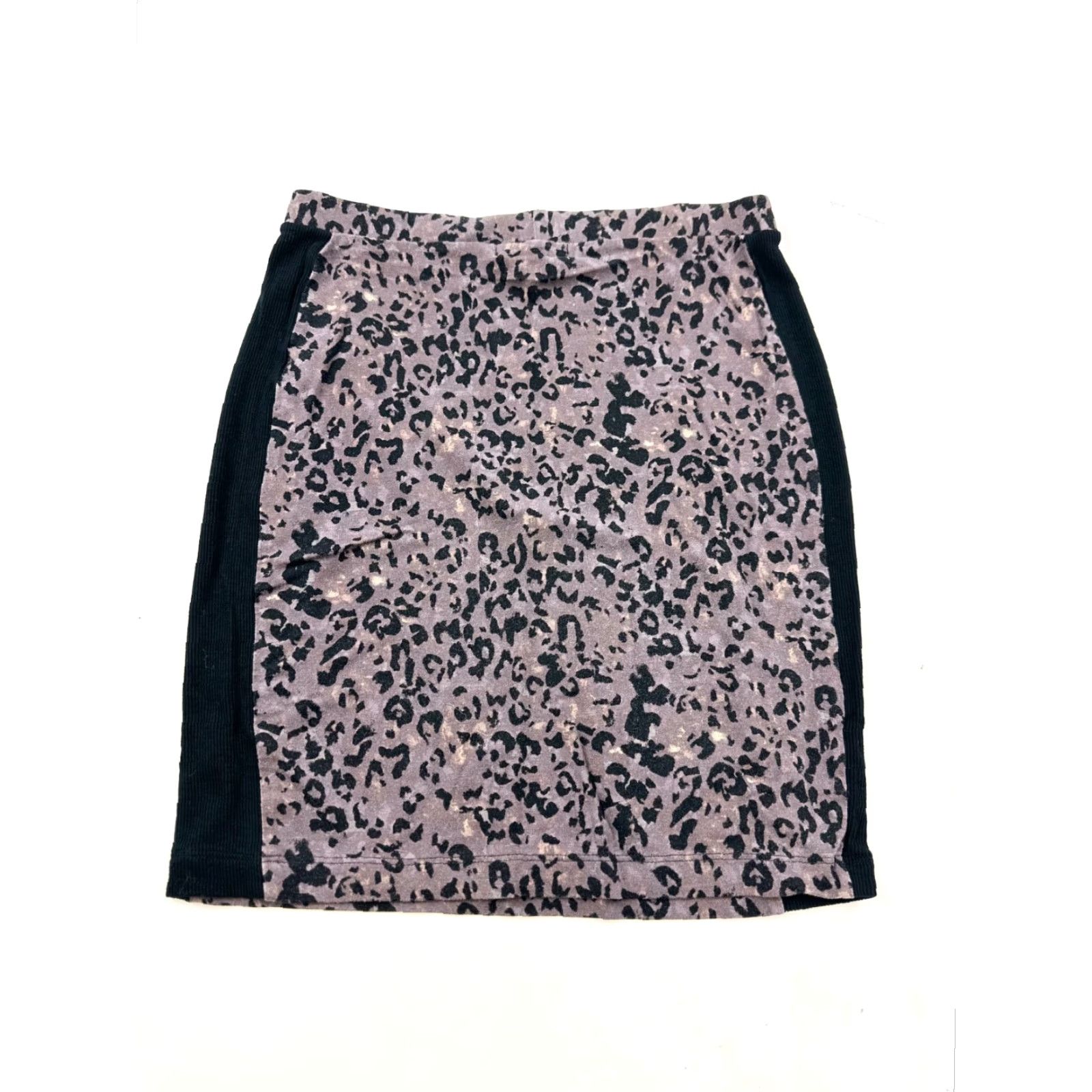 Vintage Trouve Skirt Womens XS Purple & Black Leopard Print Elastic Waist Short Straight Pencil Size 26" / US 2 / IT 38 - 6 Thumbnail