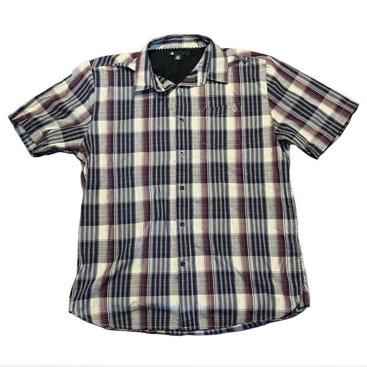 Volcom Volcom Men’s Plaid Button-Up Shirt L – Maroon/Navy Size US L / EU 52-54 / 3 - 1 Thumbnail