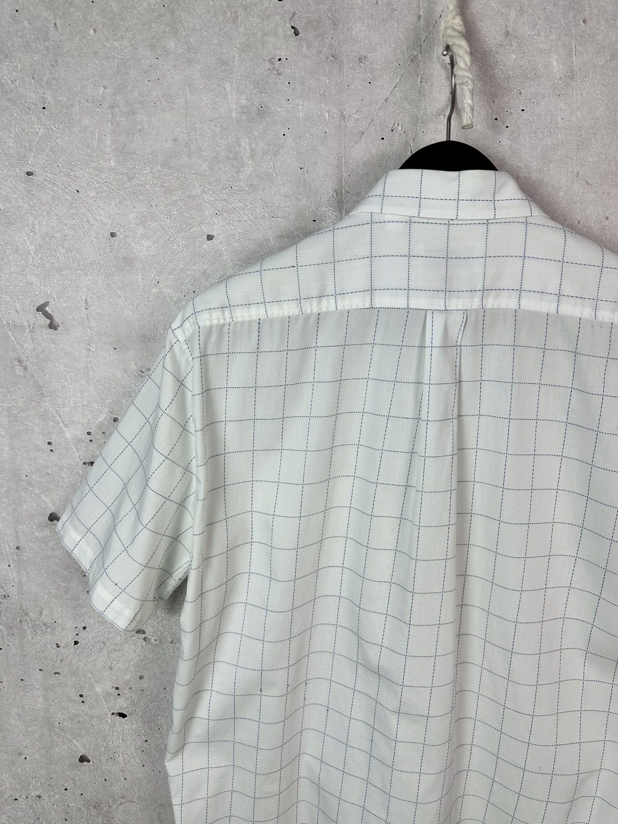 Yves Saint Laurent Vintage YvesSaintLaurent Check White Short Sleeve Shirt Size US L / EU 52-54 / 3 - 10 Thumbnail