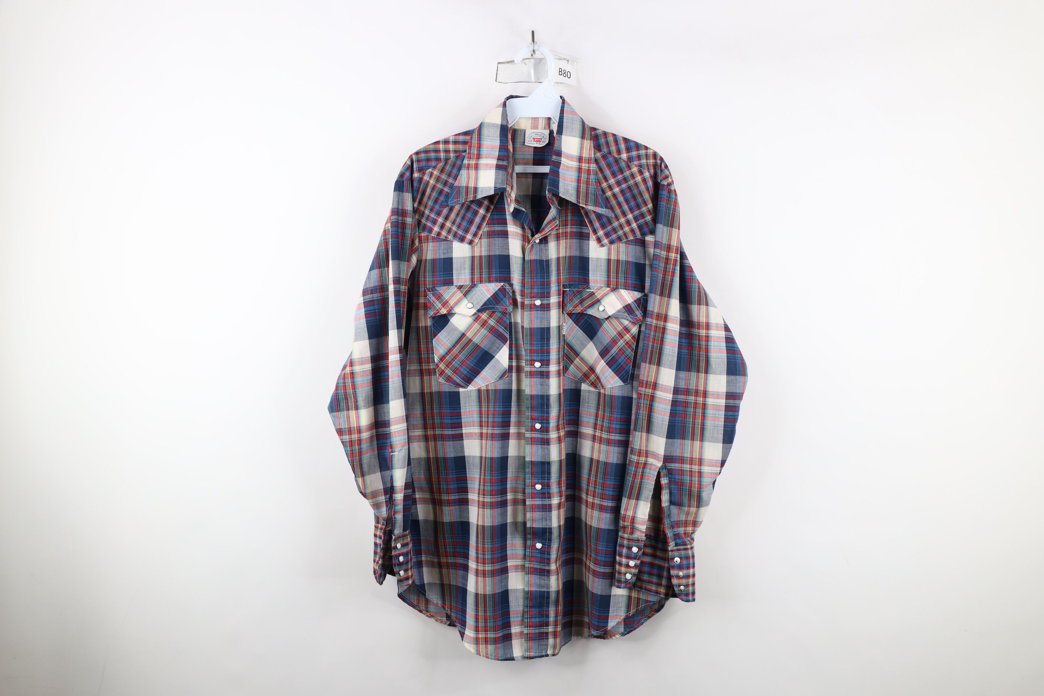 Levi's × Vintage Vintage 70s Levis Western Button Collared Shirt Plaid USA Size US M / EU 48-50 / 2 - 1 Thumbnail