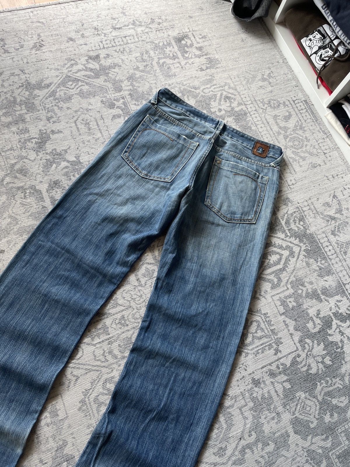 Vintage Vintage Avant Garde Jeans Baggy Wide Faded Mud Washed Y2K Size US 34 / EU 50 - 9 Thumbnail