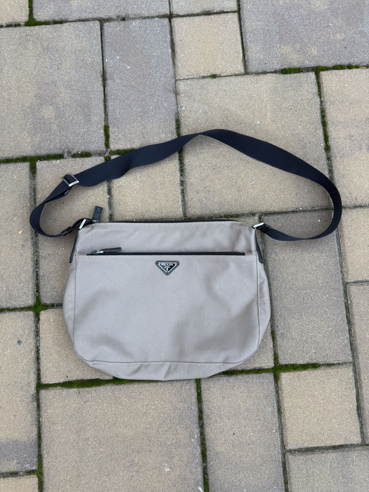 Prada Prada Canvas Messenger Bag Used Brown OS Size ONE SIZE - 1 Thumbnail