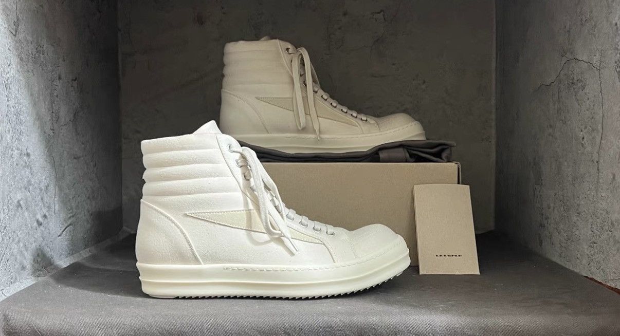 Rick Owens Rick Owens DRKSHDW All-White "Milk" Vans-Inspired Sneakers Size US 8 / EU 41 - 4 Thumbnail